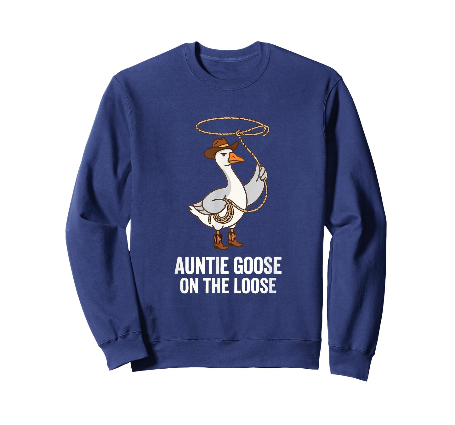 Auntie Goose on The Loose Funny Goose Cowboy Rodeo Lasso T-Shirt