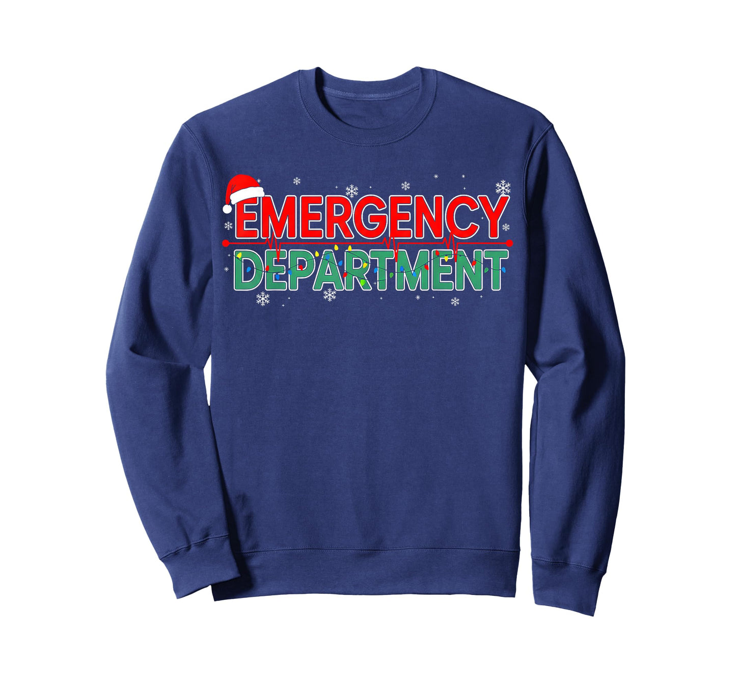 Er Nurse Christmas Emergency Department Nursing Xmas Lights T-Shirt