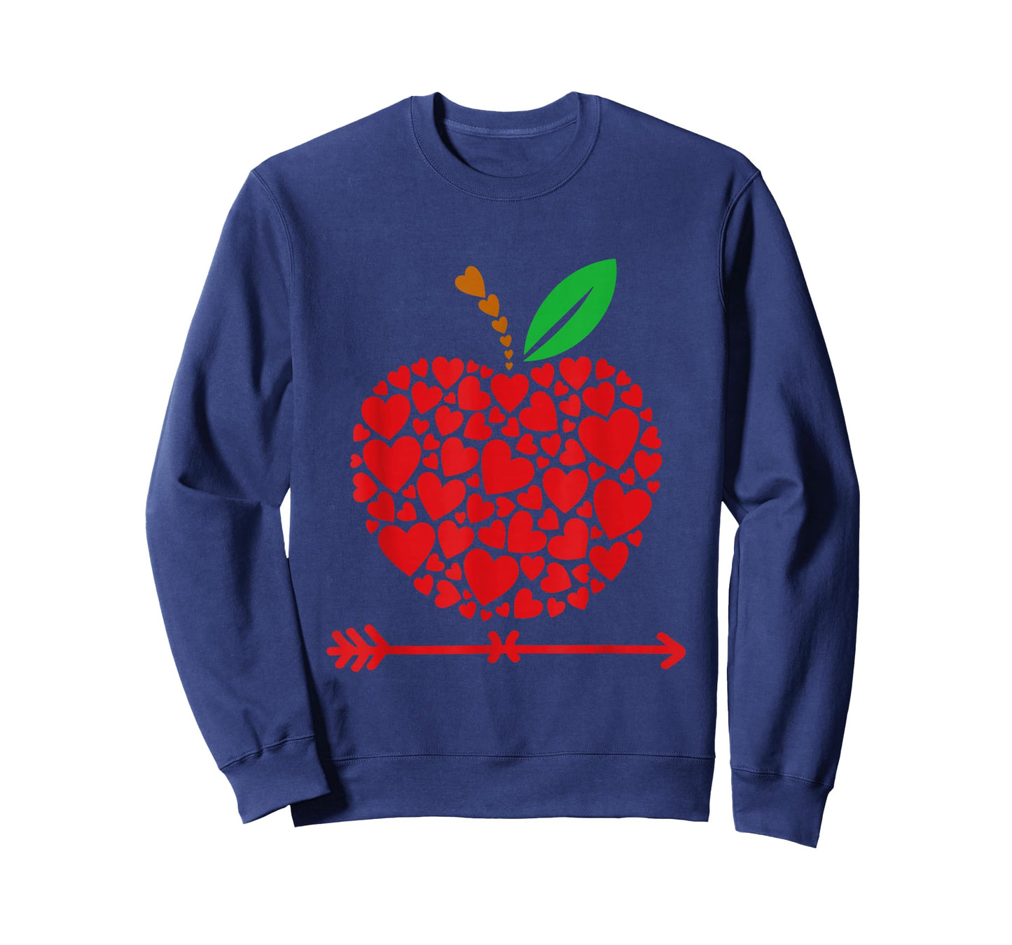 Valentines Day Teacher Hearts Apple Love Teach Women Men T-Shirt