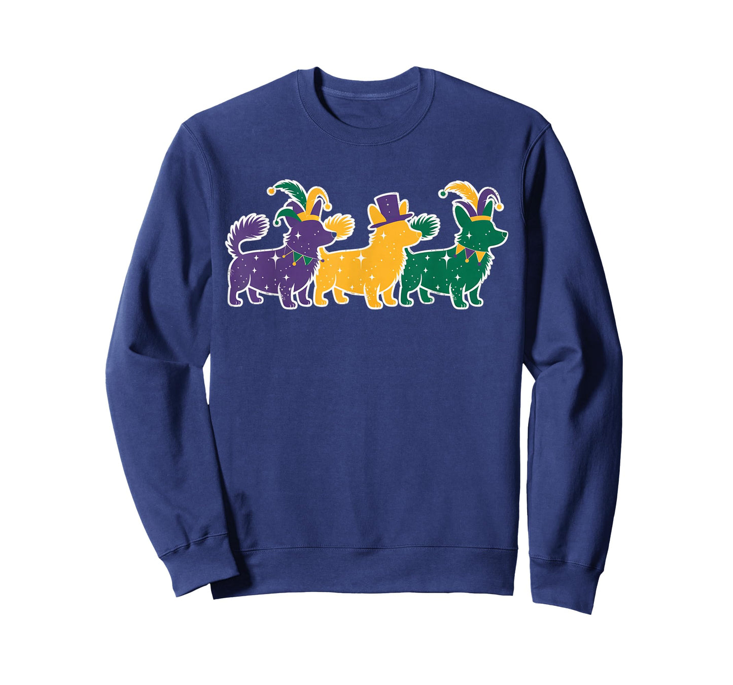 Corgi Dog Purple Yellow Green Toddler Boys Kids Mardi Gras T-Shirt