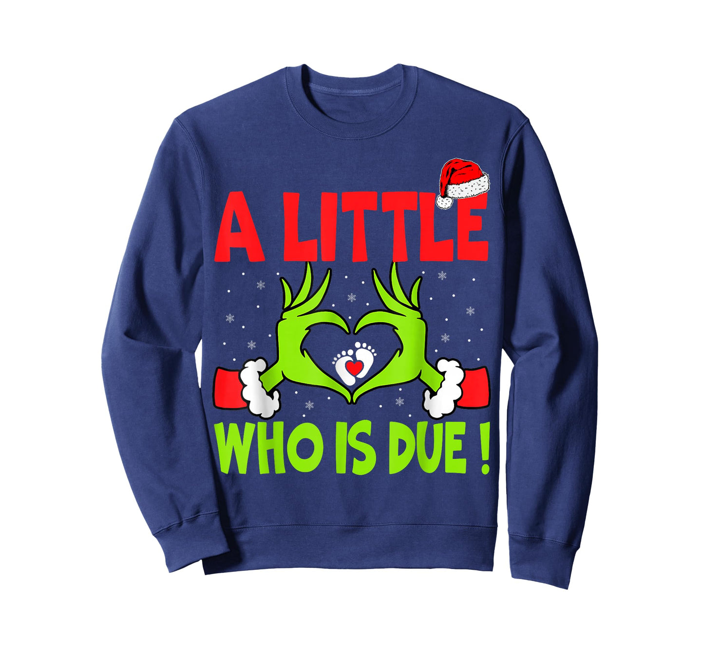 A Little Who is Due Pregnancy Christmas Announcement T-Shirt