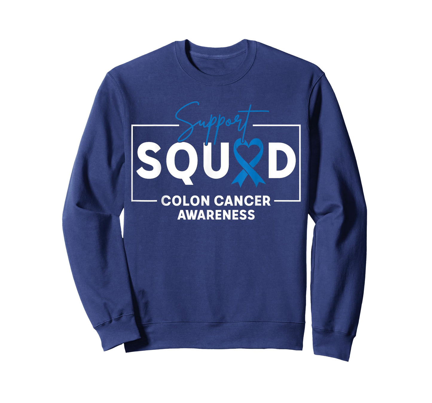 Support Squad Colorectal Colon Cancer Awareness Blue Ribbon T-Shirt