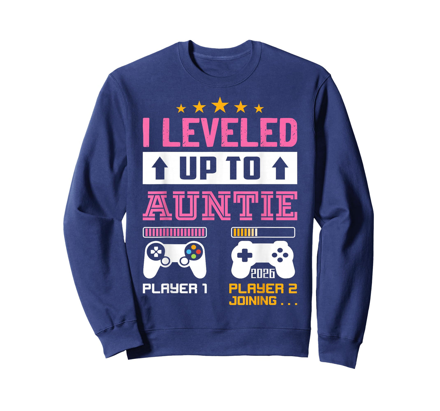 Cute I Leveled Up to Aunt 2026 Promoted to Auntie 2026 Gamer T-Shirt