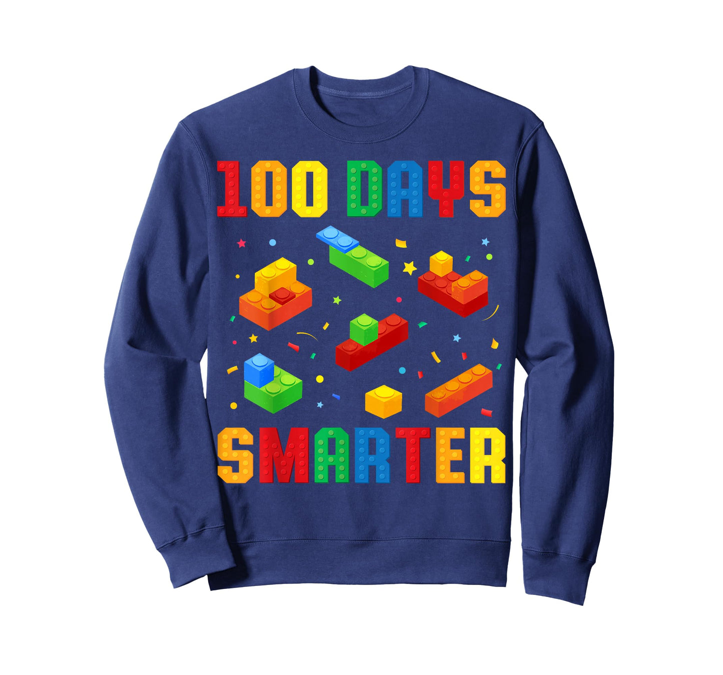 100 Days Smarter Building Blocks 100th Day of School Boys T-Shirt