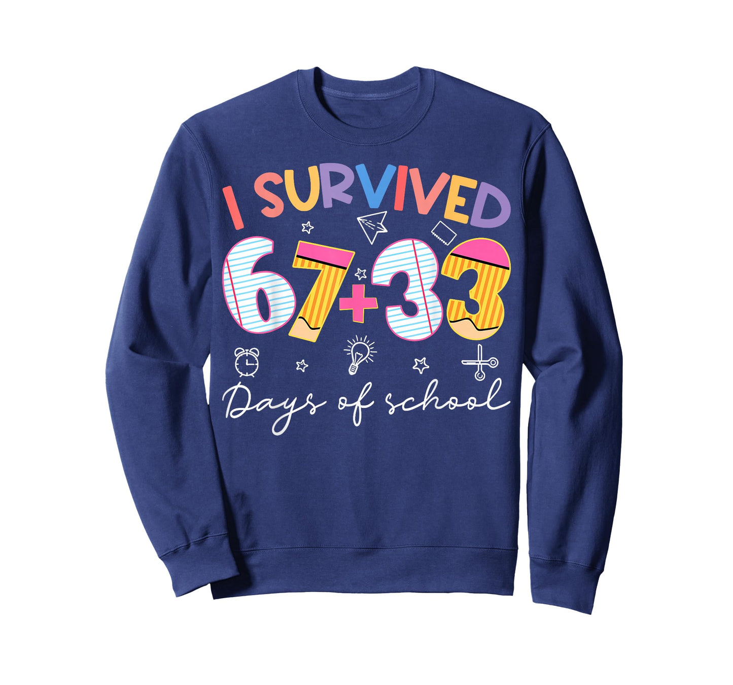 I Survived 100 Days of School 67+33 Meme Teachers Students T-Shirt