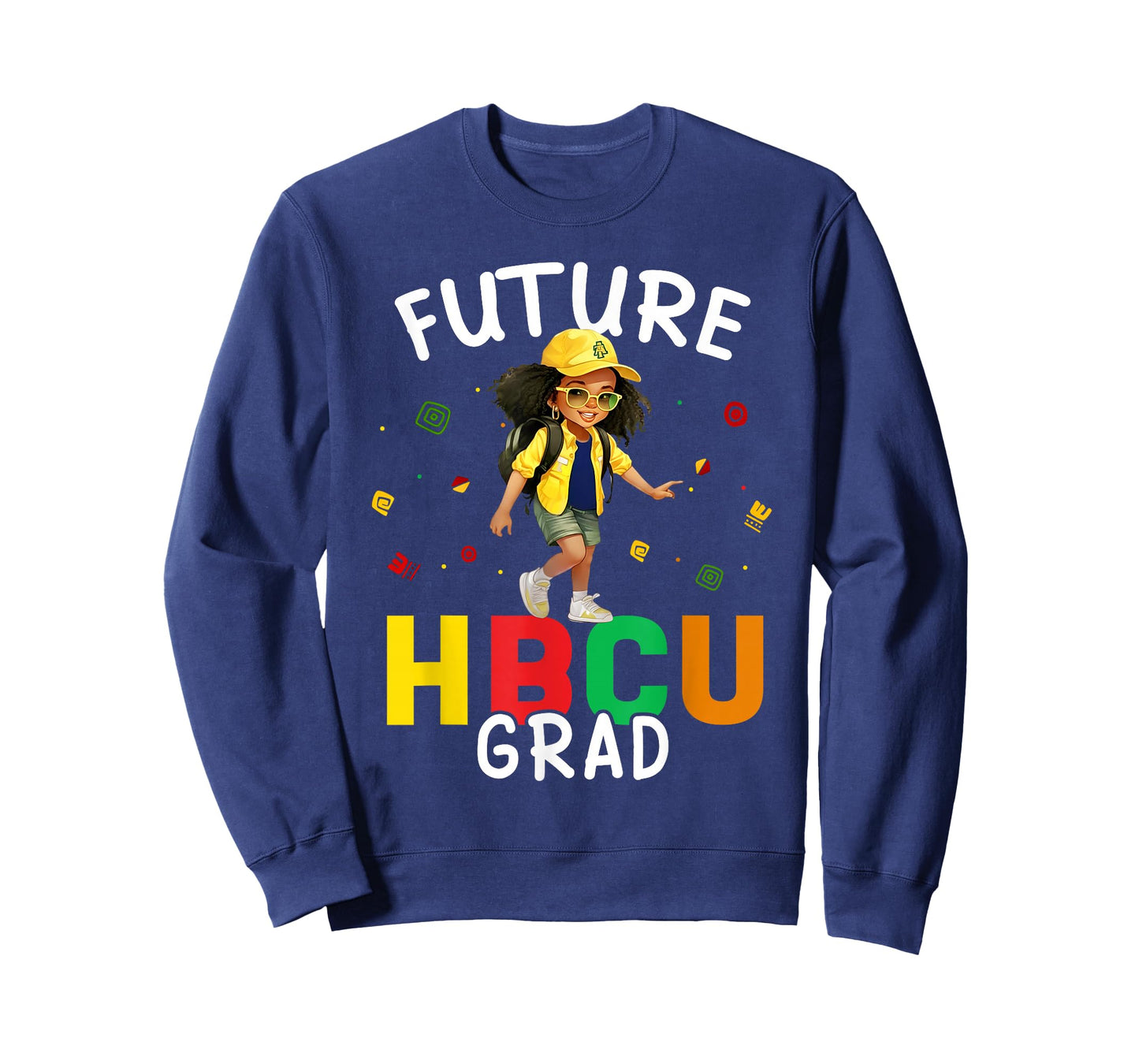 Future HBCU Grad Kids Black Girl Afro Black History Month T-Shirt