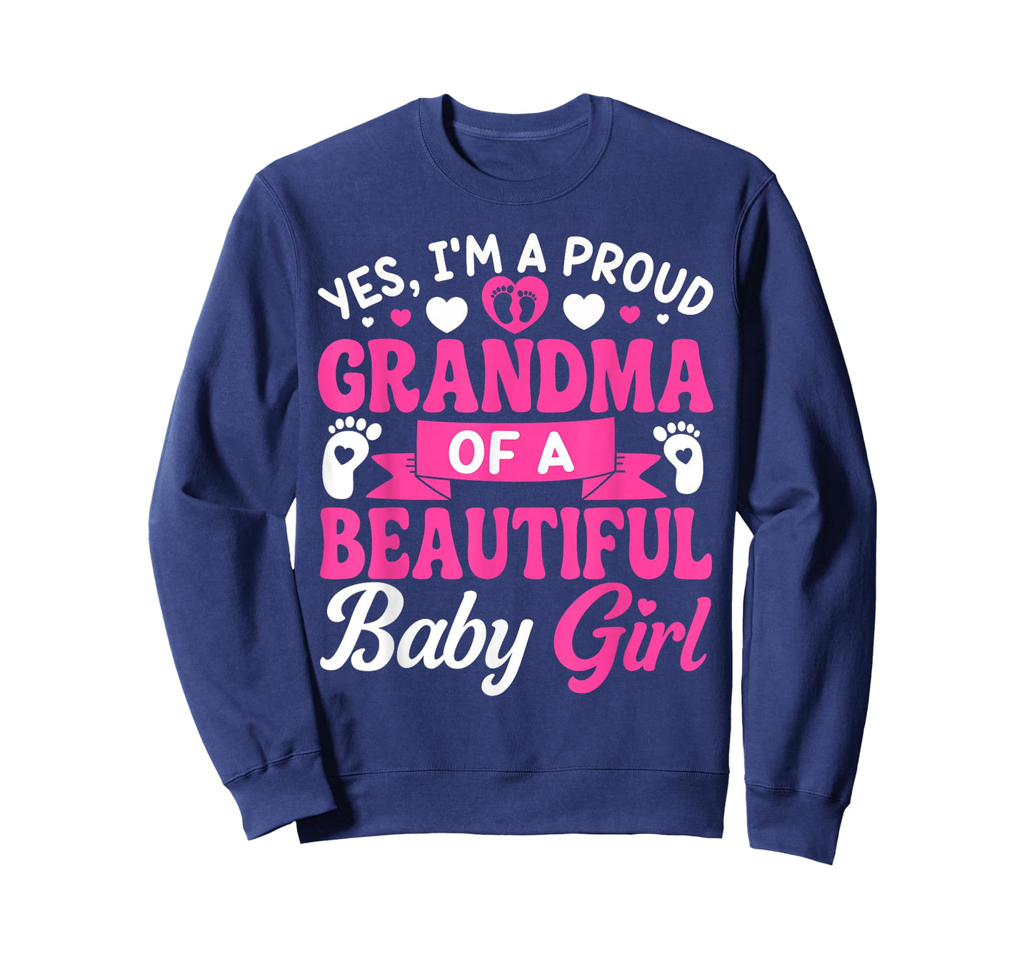New Baby Announcement 1st Time Proud Girl Grandma T-Shirt