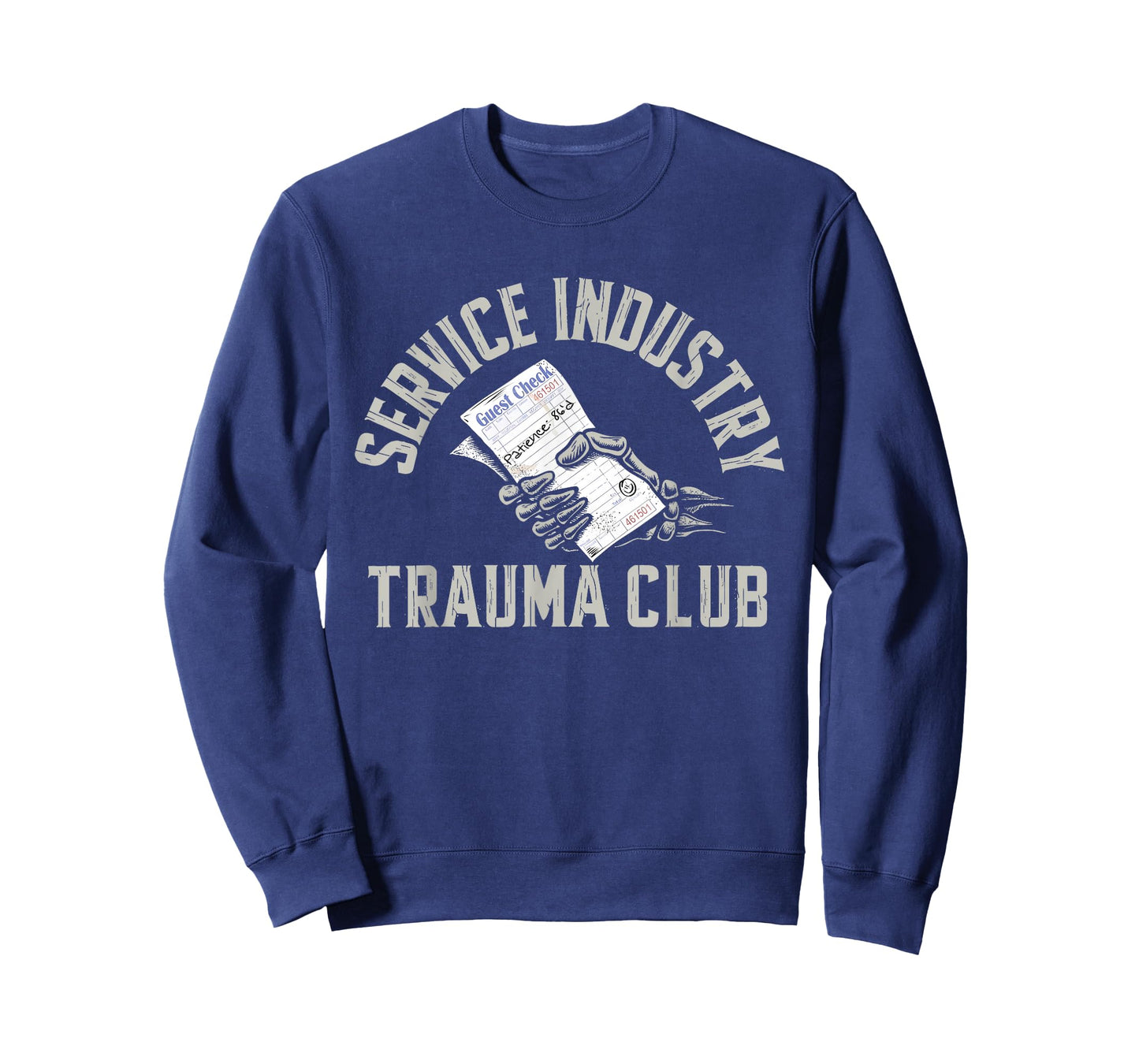 Service Industry Trauma Club Funny Server Bartender Skeleton T-Shirt