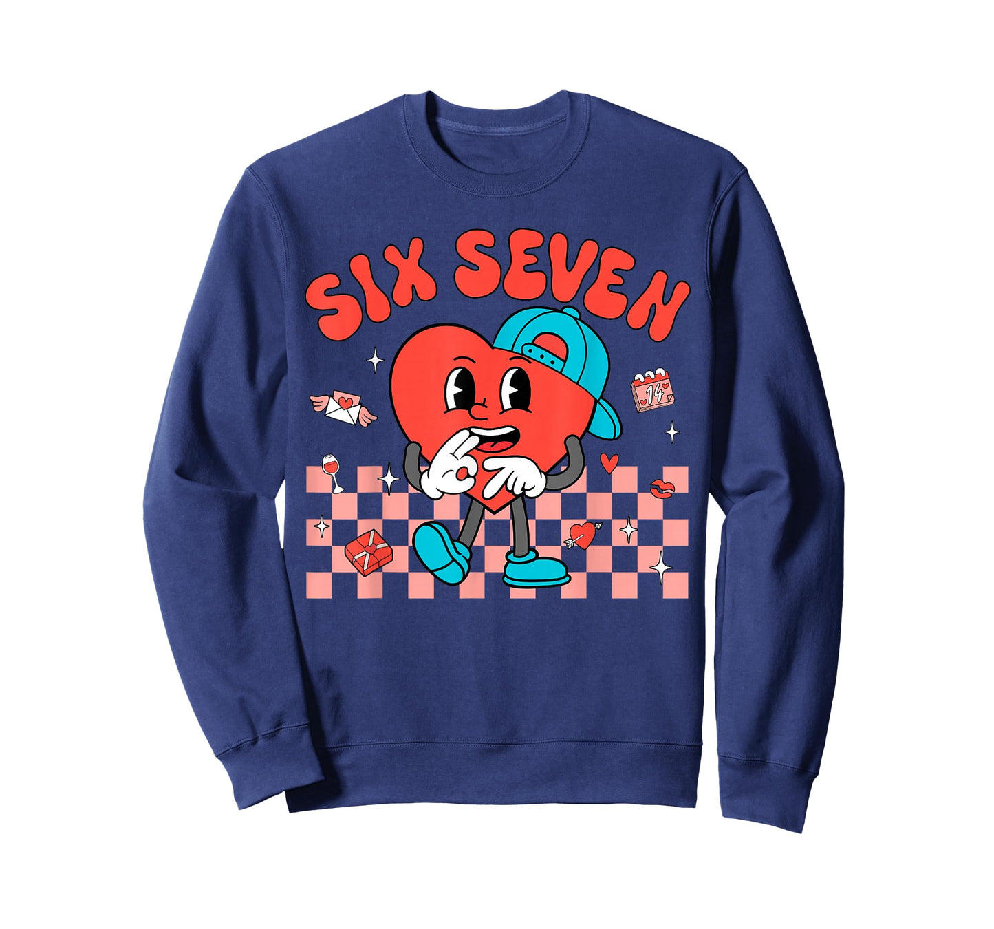 Valentine’s Day Funny 67 Meme Six Seven 6 7 Valentine Hearts T-Shirt