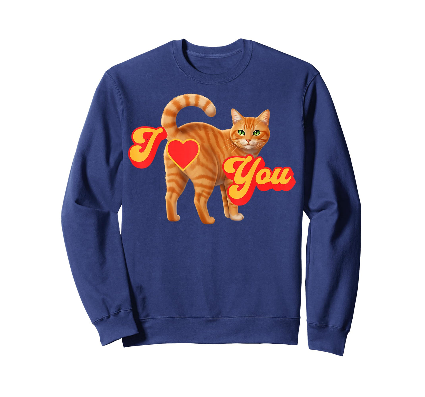 Funny Orange Cat Butt Heart Valentine’s Day I Love You T-Shirt