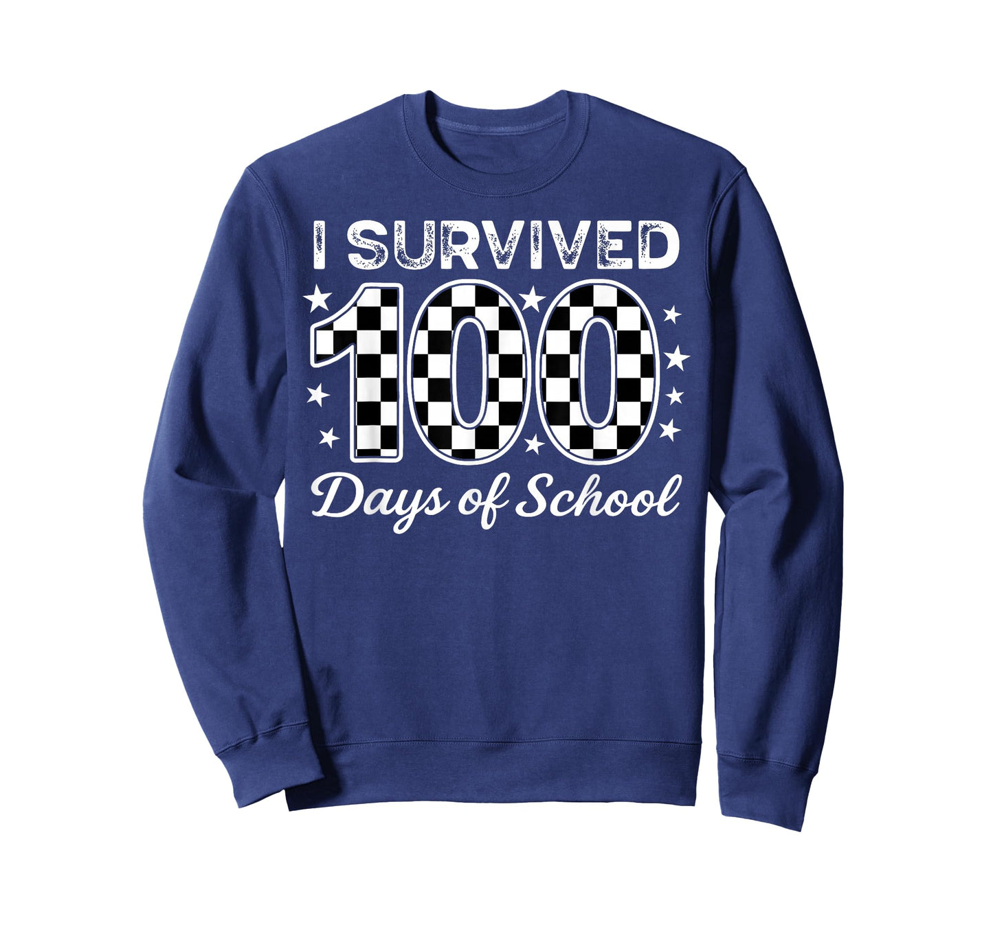 Checkered I Survived 100 Days of School Teachers Students T-Shirt