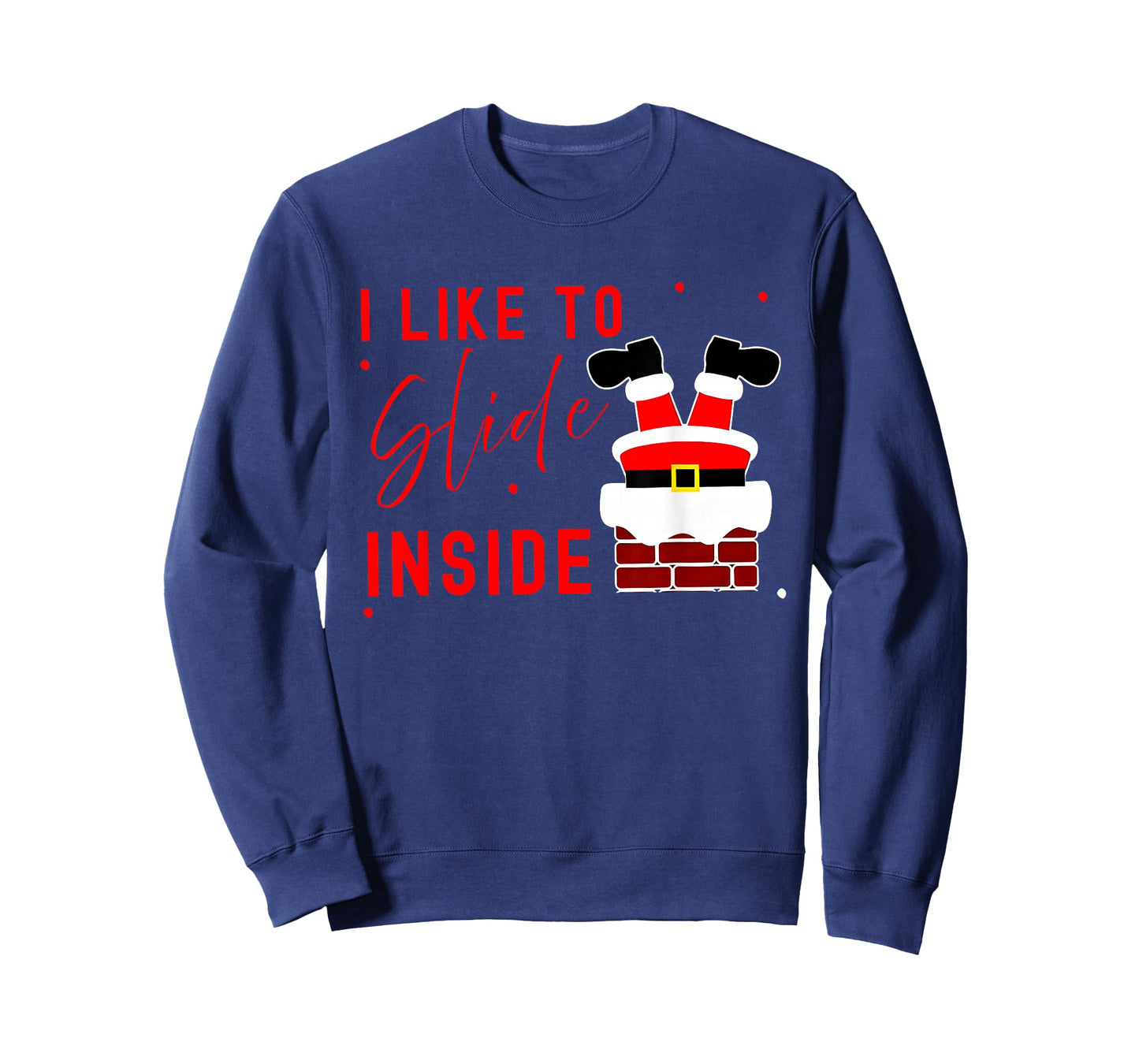 I Like to Slide Inside Funny Xmas Couple Unhinge Pajamas T-Shirt