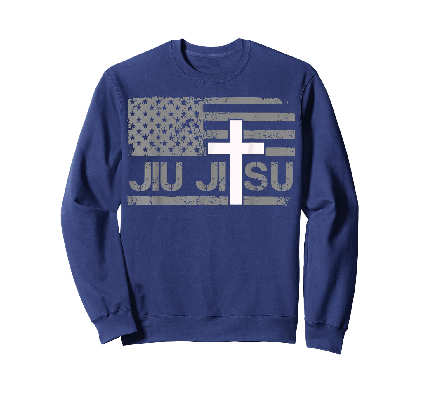 Christian Jiu Jitsu American Flag Cross Men Boys Jesus BJJ T-Shirt