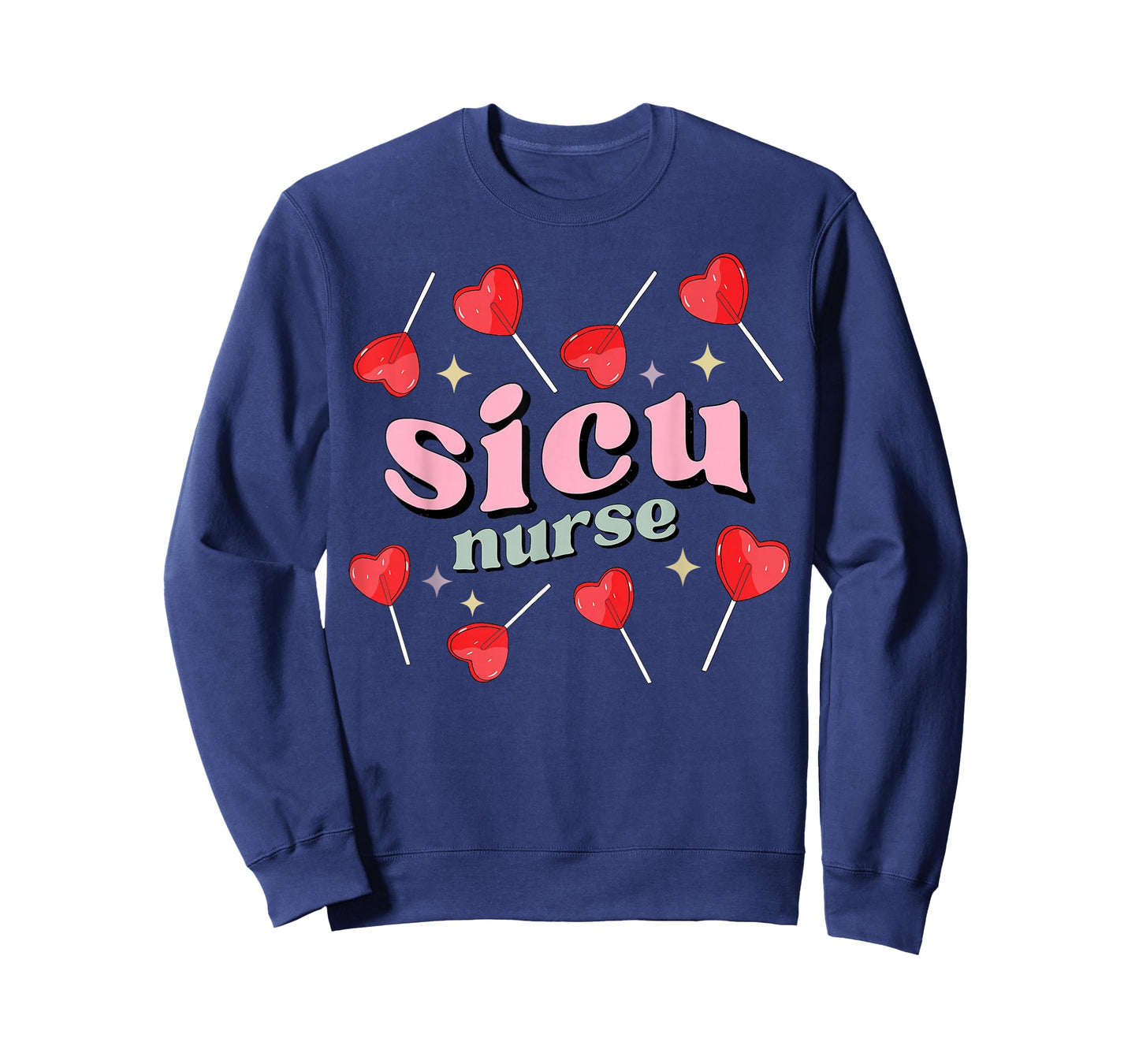 Retro SICU Nurse Lollipops Valentines Day Surgical ICU Nurse T-Shirt