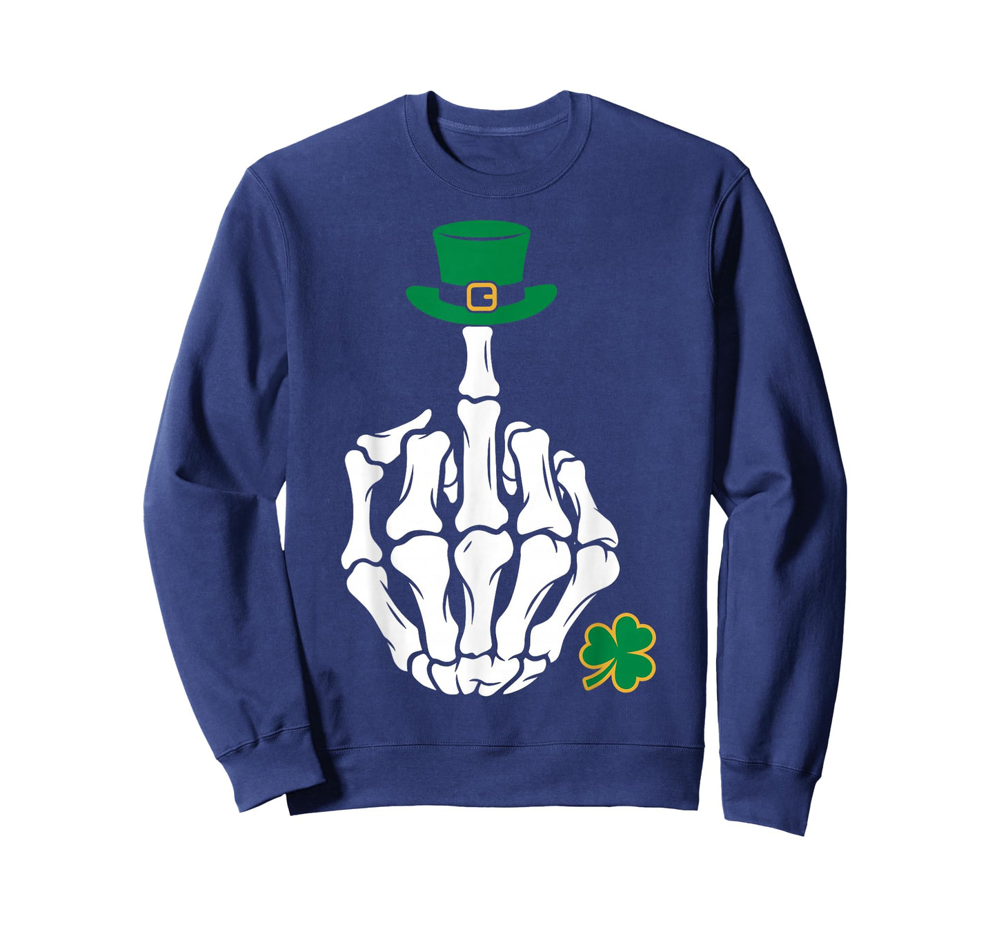 St.Patrick’s Day Skeleton Hand Middle Finger Leprechaun Hat T-Shirt