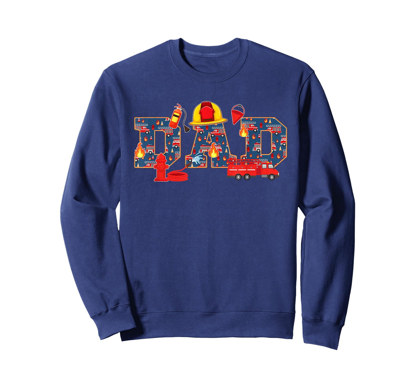Dad Birthday Boy Fire Truck Firefighter Family Birthday T-Shirt
