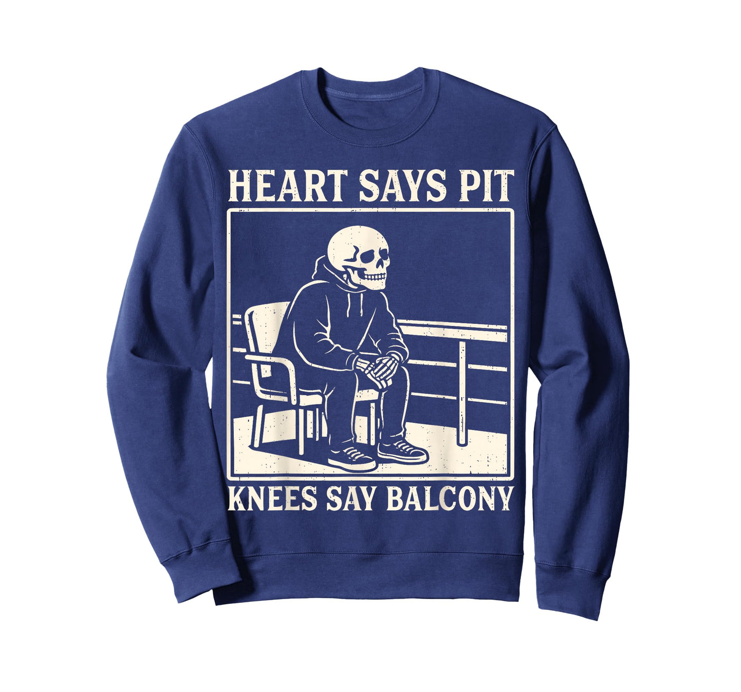 Funny Skeleton Feeling Old Heart Says Pit Knees Say Balcony T-Shirt