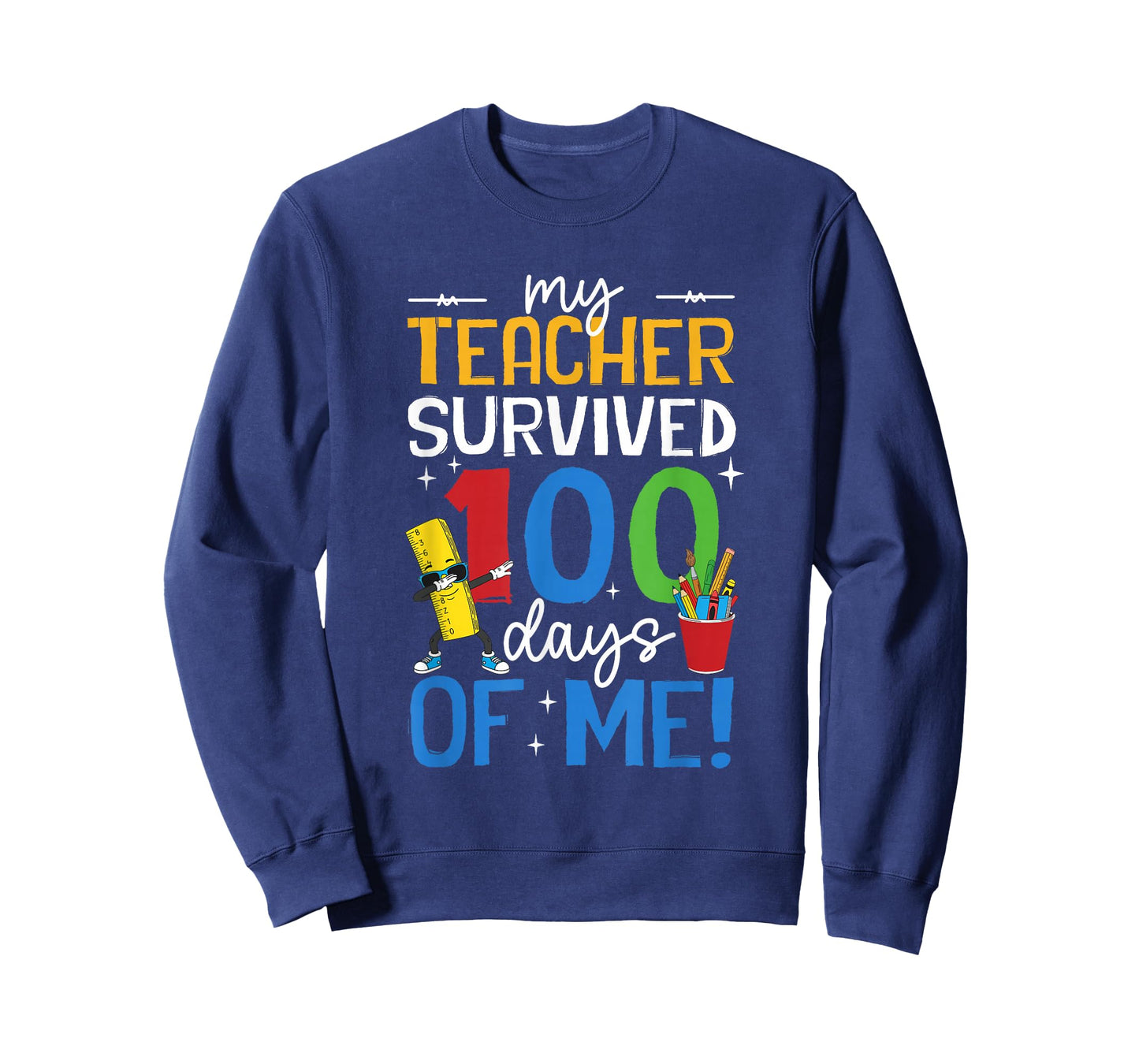 My Teacher Survived 100 Days of Me Boys Girls Kids 100th Day T-Shirt