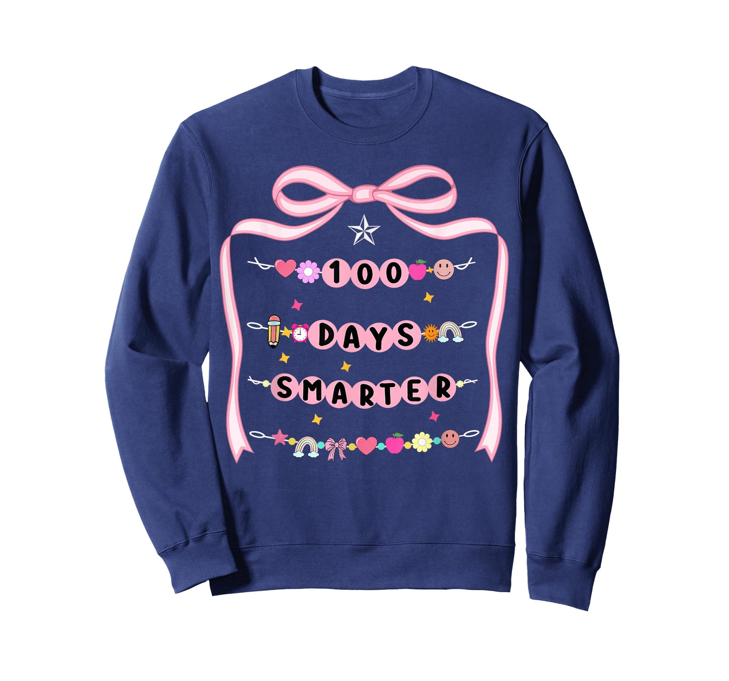 100 Days of School 100 Days Smarter Coquette Bow Girls Boys T-Shirt