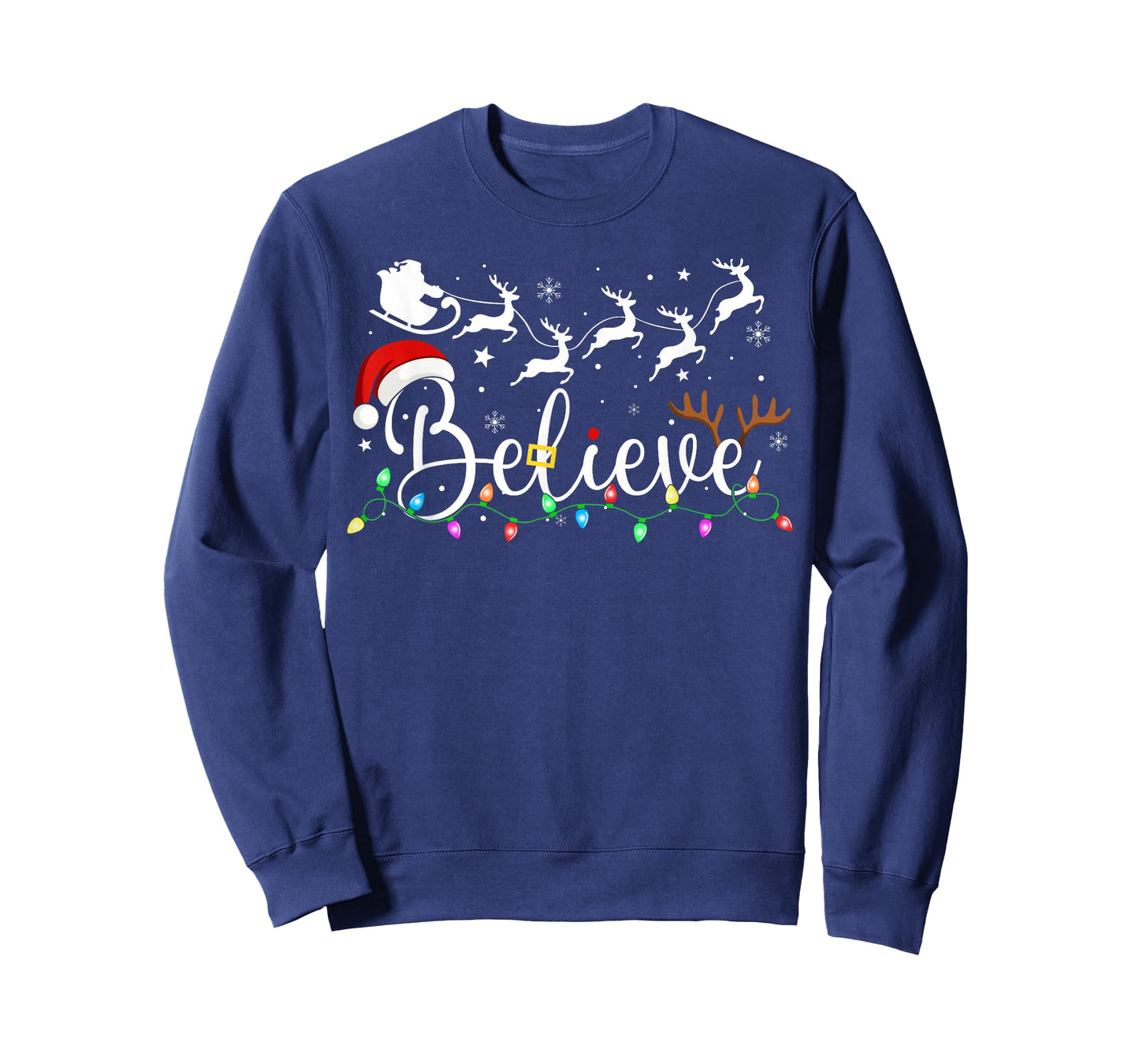 Believe Santa Claus Believe Christmas Matching Pajama Xmas T-Shirt