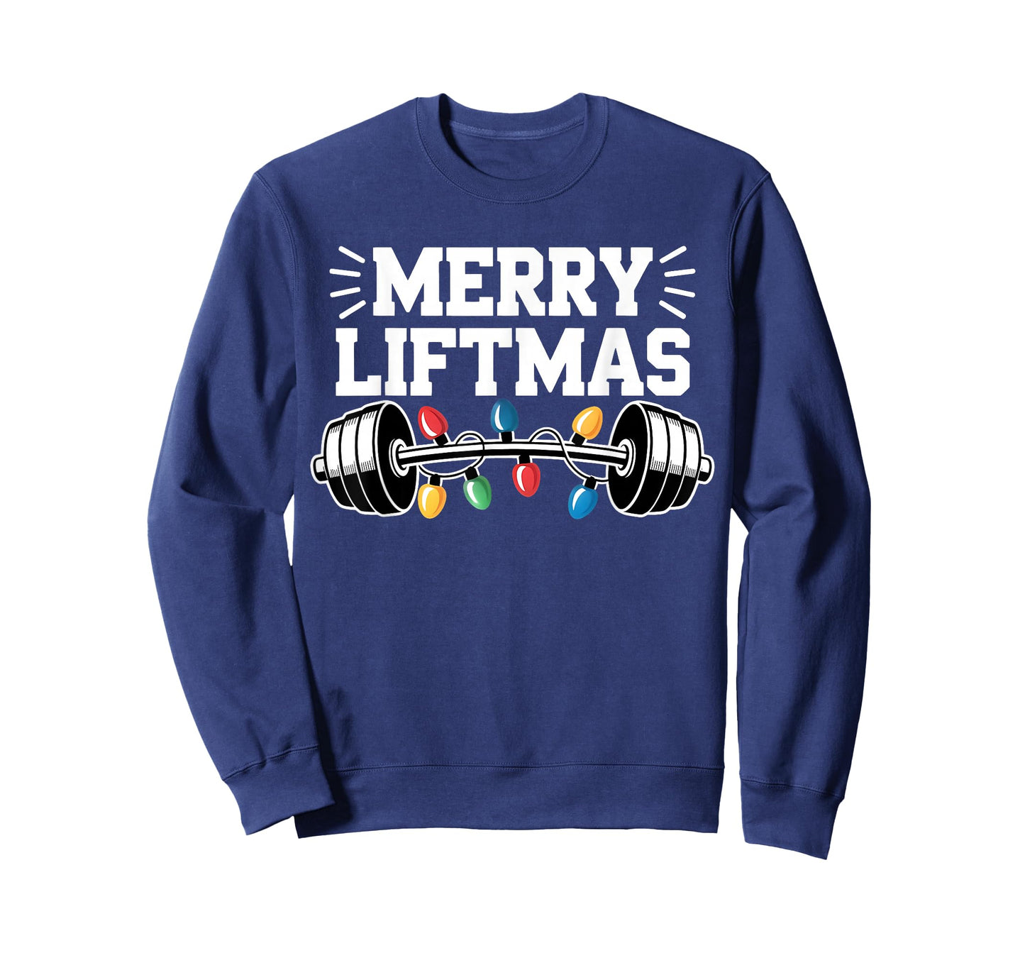 Christmas Gym Barbell Xmas Light Merry Liftmas Weightlifter T-Shirt