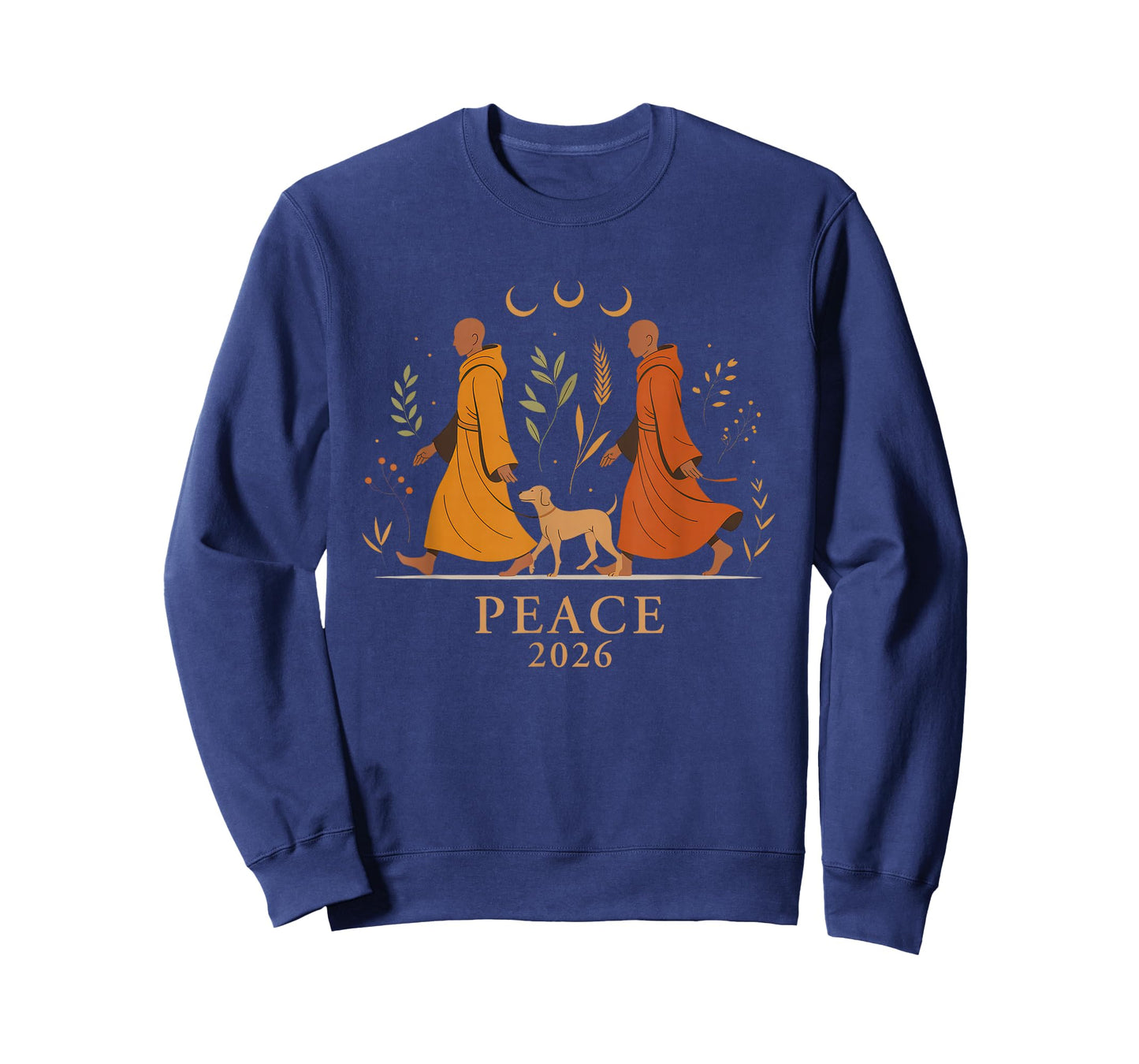 Walk Peace 2026 World Peace Monks with Aloka Dog Spiritual T-Shirt