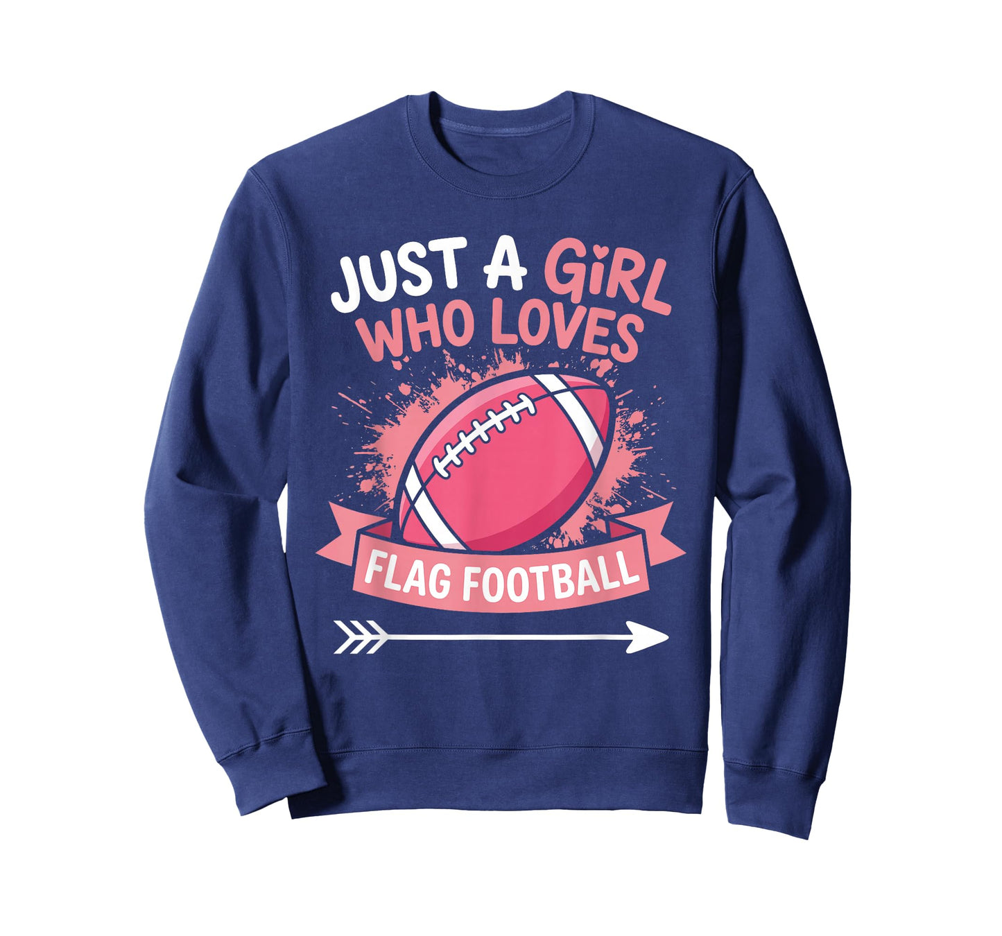 Flag Football Girl Pink Sports Design T-Shirt
