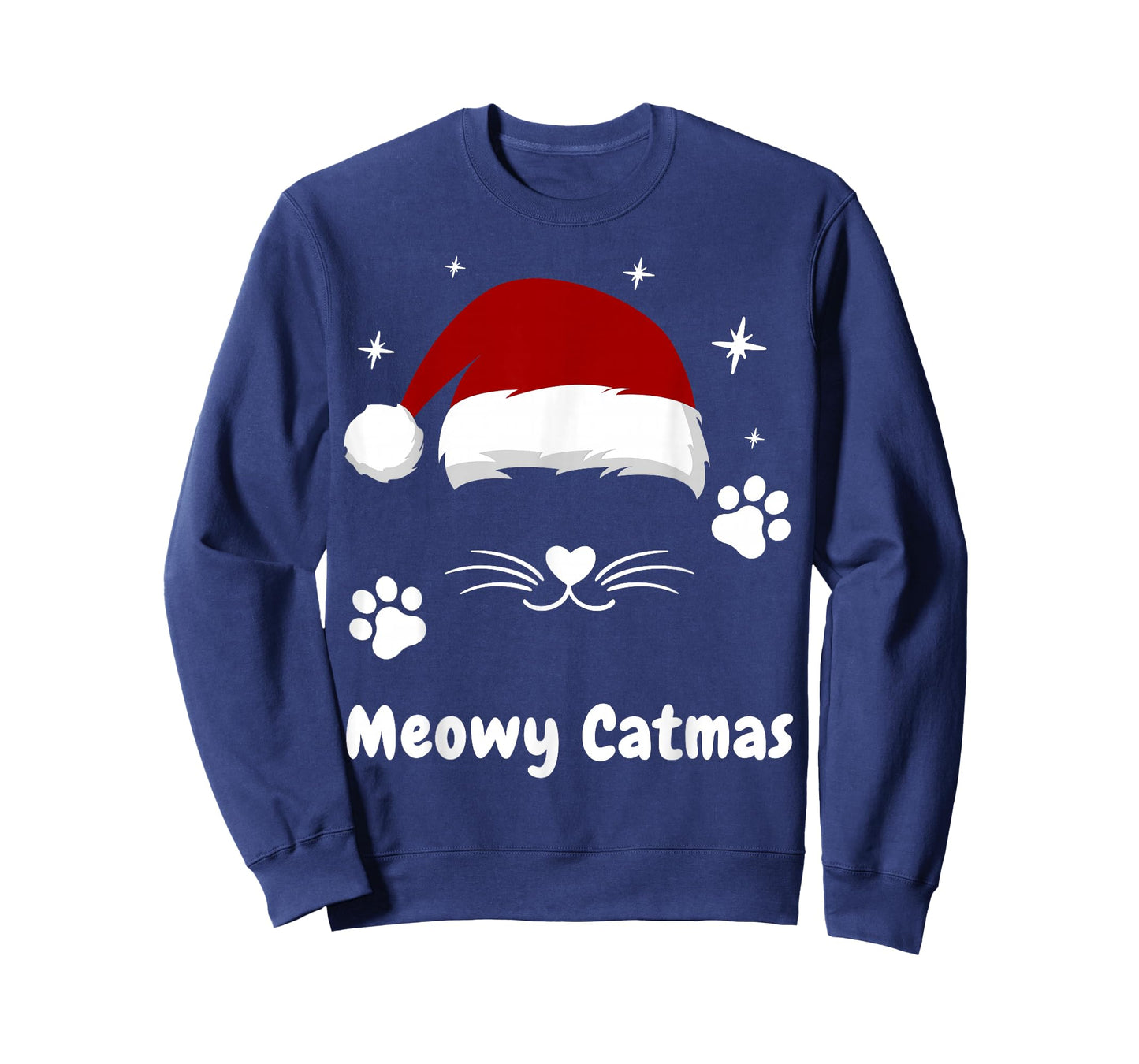 Meowy Catmas Cute Kitten Cats Santa Hat Christmas Xmas T-Shirt