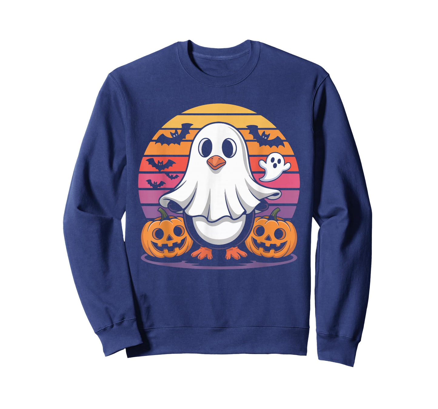 Cute Penguin Ghost Halloween Pumpkin Fun T-Shirt