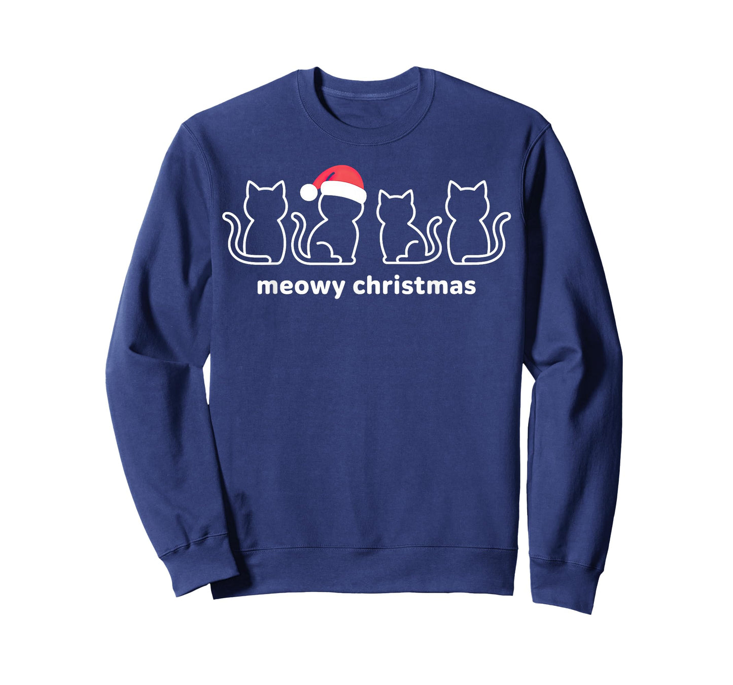 Meowy Catmas Cat Christmas Kitten Cats Santa Hat Xmas T-Shirt
