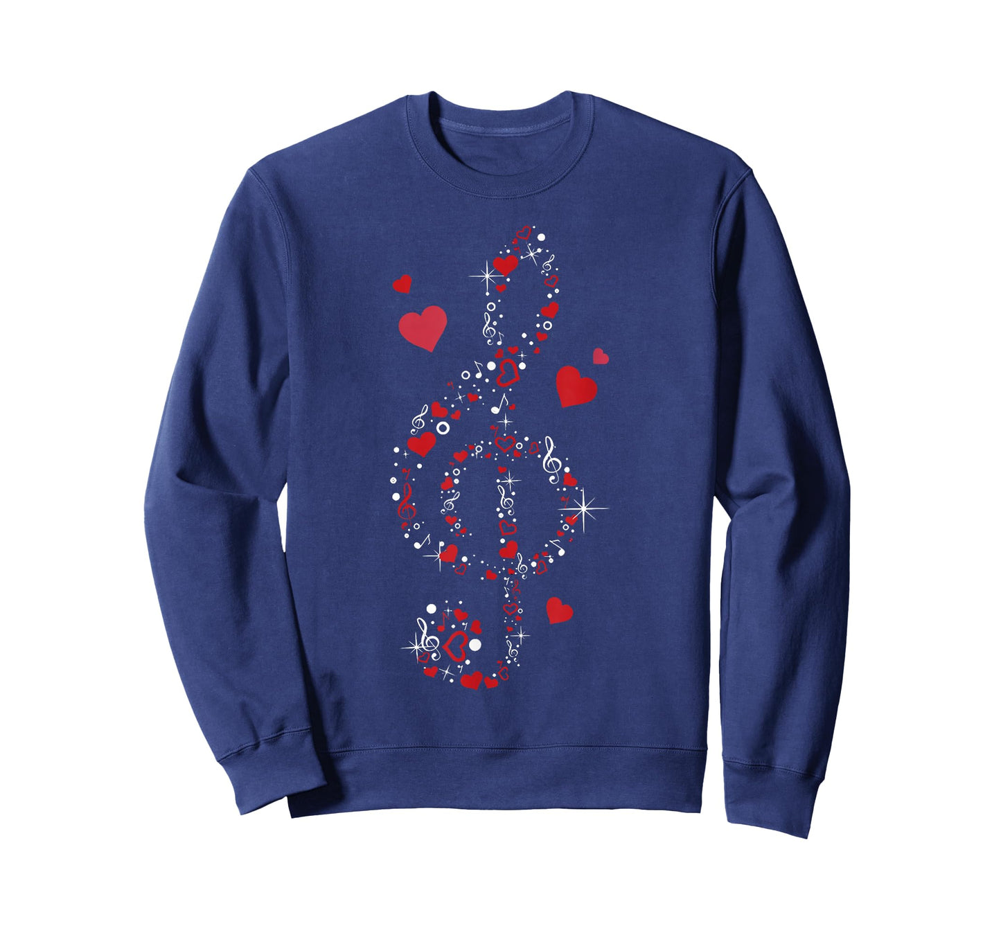 Music Notes Valentines Hearts Treble Clef Musician Teacher T-Shirt