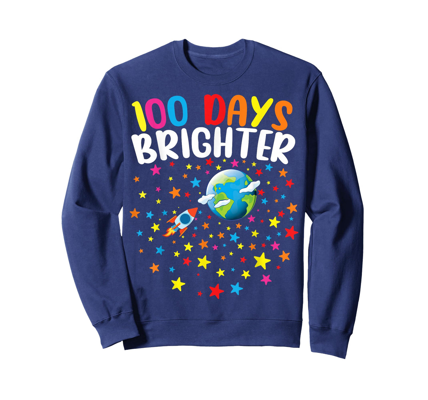 100 Days Brighter 100th Day of School Boys Kids T-Shirt