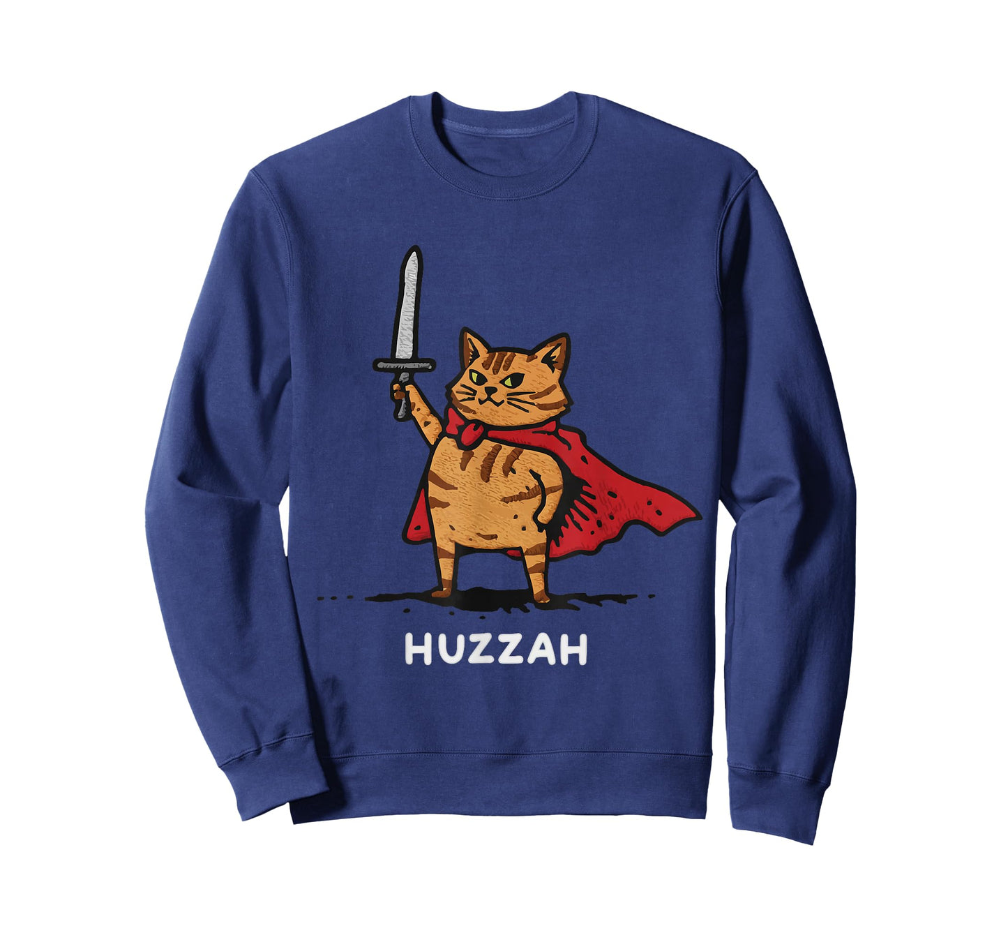 Huzzah Cat Knight Funny Sword Meme Quote T-Shirt