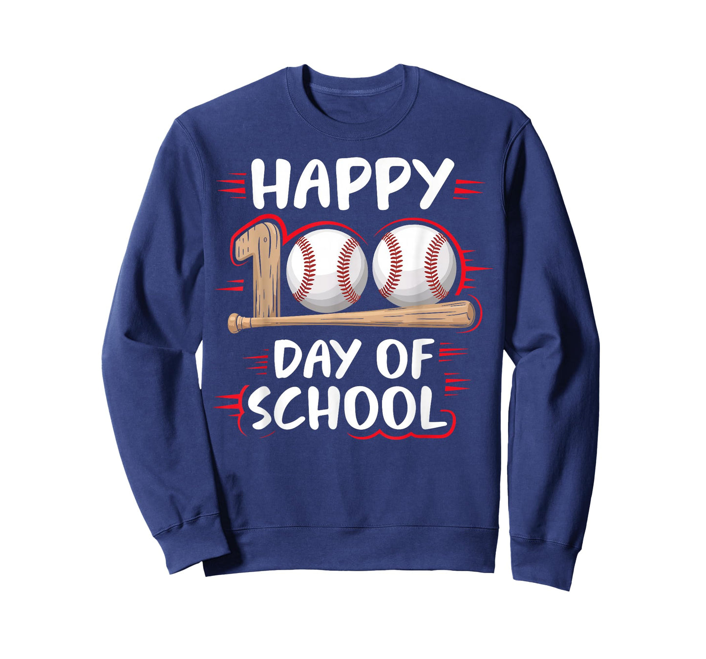 100 Days of School Baseball Theme Kids Teens Boys 100th Day T-Shirt