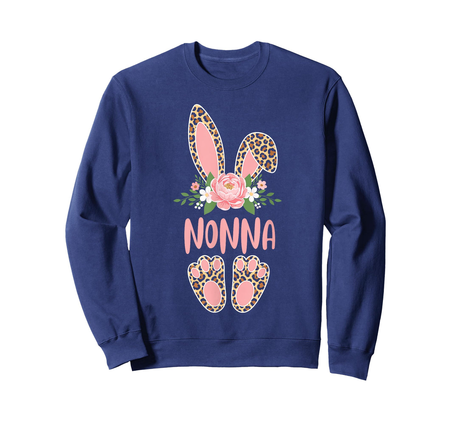Floral Leopard Nonna Bunny Happy Easter Spring T-Shirt