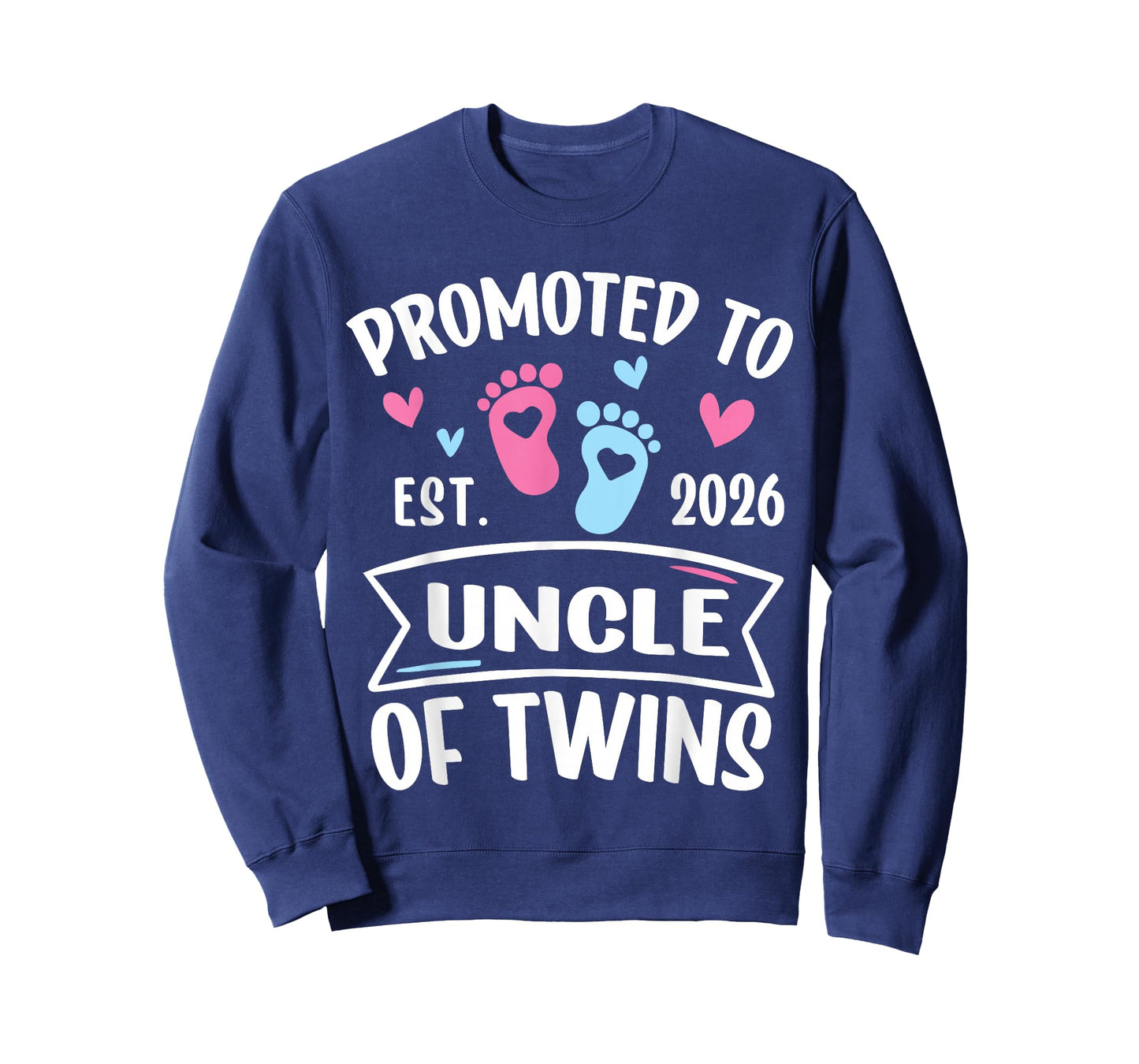 Promoted to Uncle of Twins Est 2026 Baby Gender Reveal T-Shirt