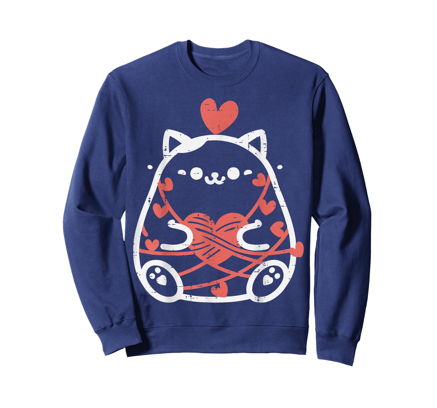 Valentines Day Fat Cat Wrapped String Kitten Women Girl Kids T-Shirt