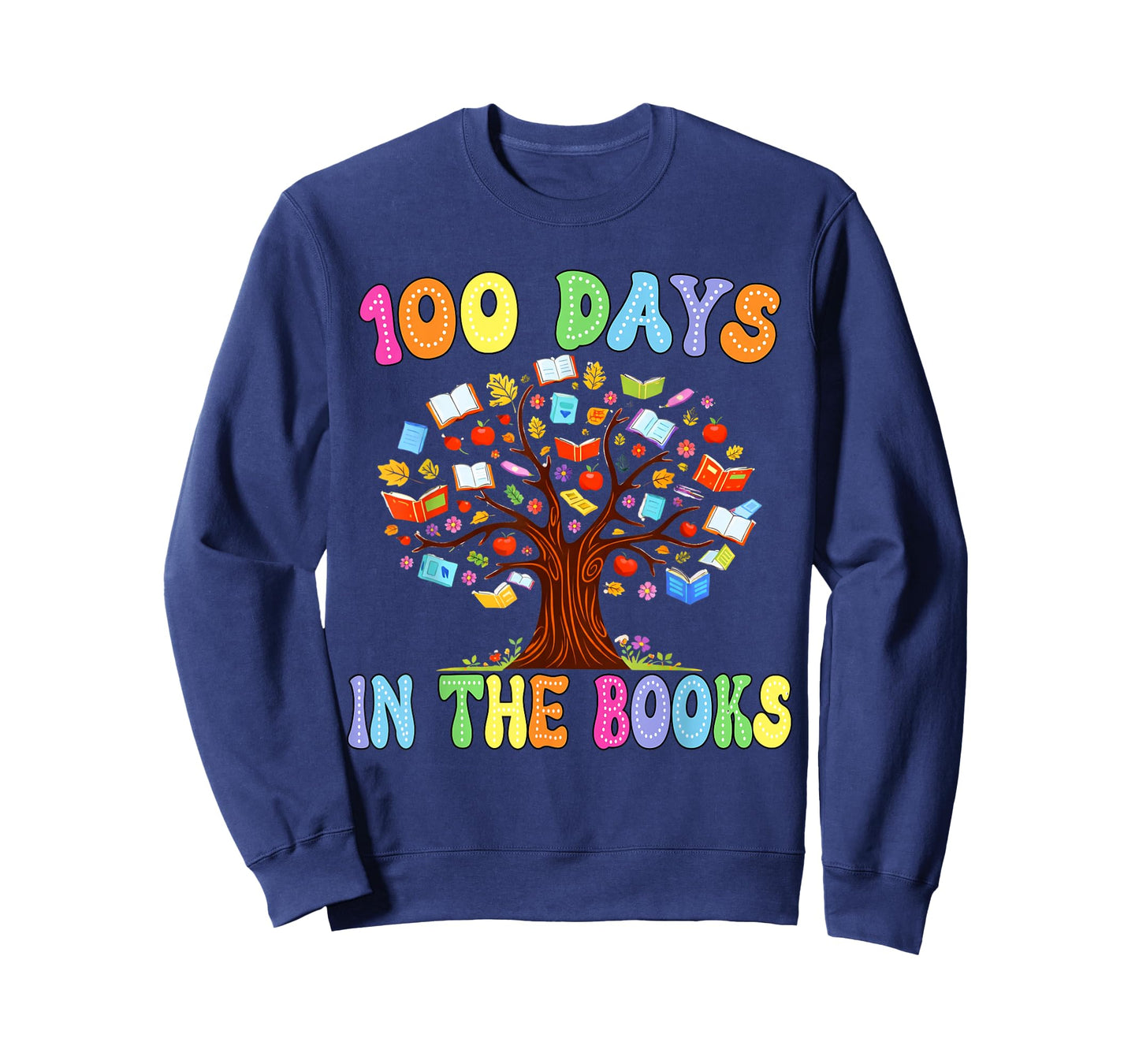 100 Days in The Books Colorful Teacher Tree Design T-Shirt