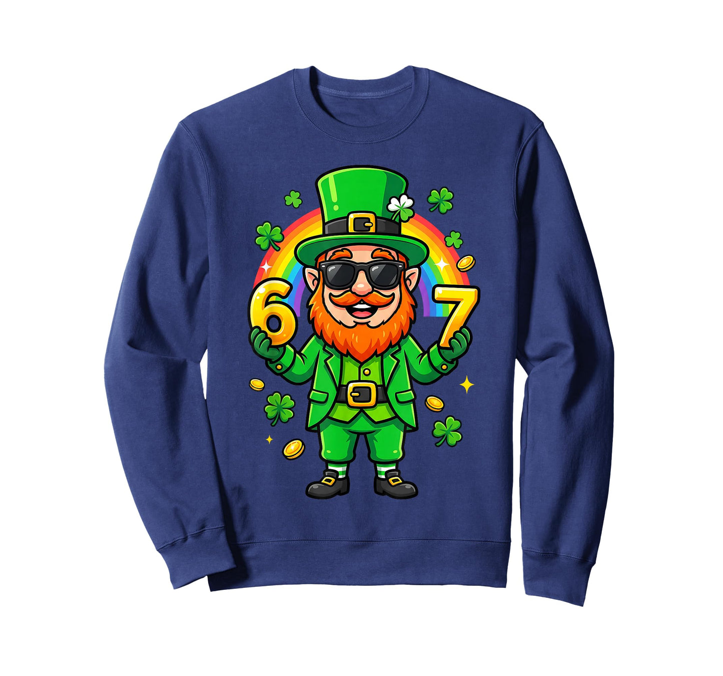 67 Six Seven 6 7 Funny Leprechaun St Patricks Day Boys Kids T-Shirt
