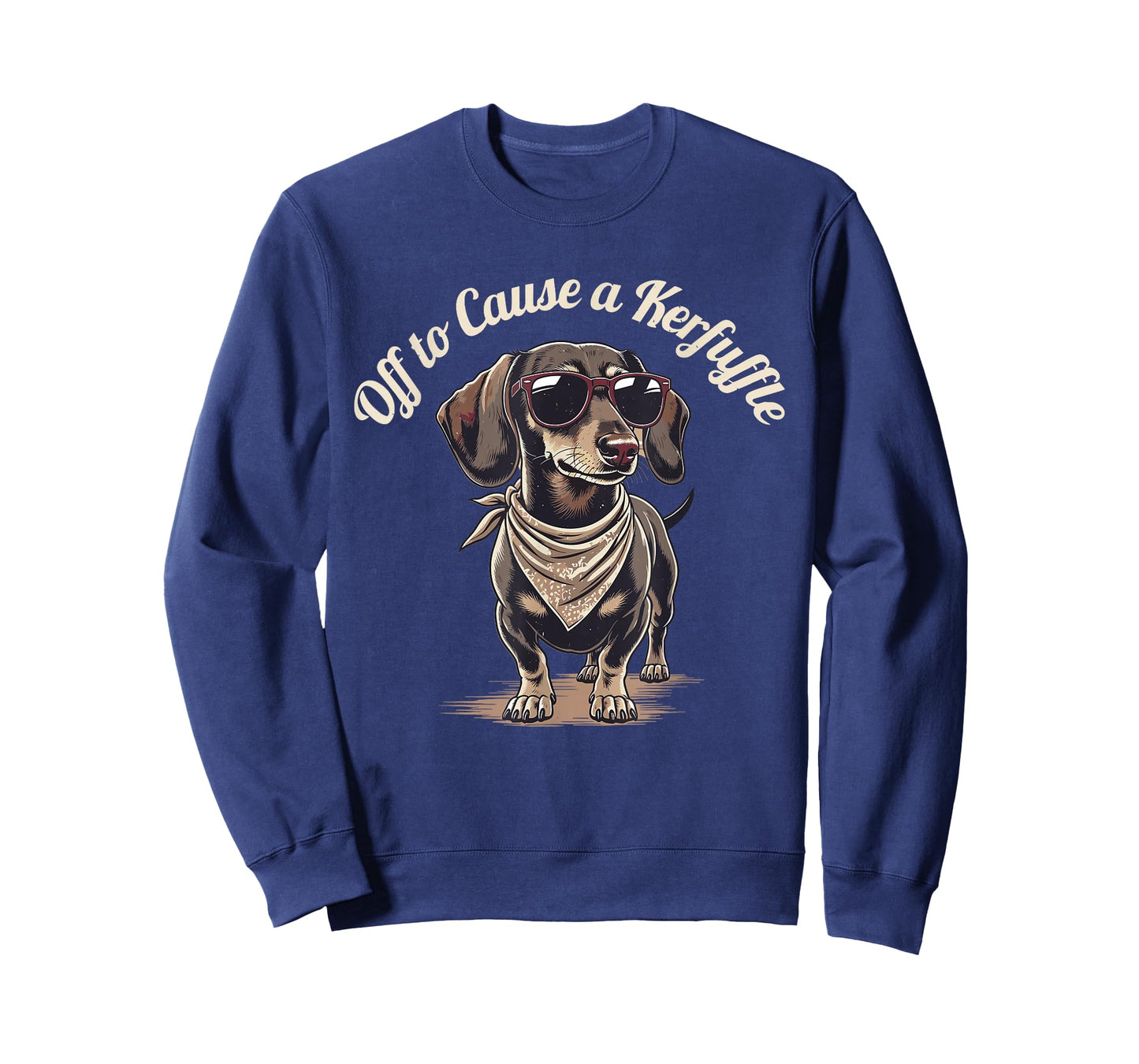 Funny Dachshund Off to Cause A Kerfuffle Retro Wiener Dog T-Shirt