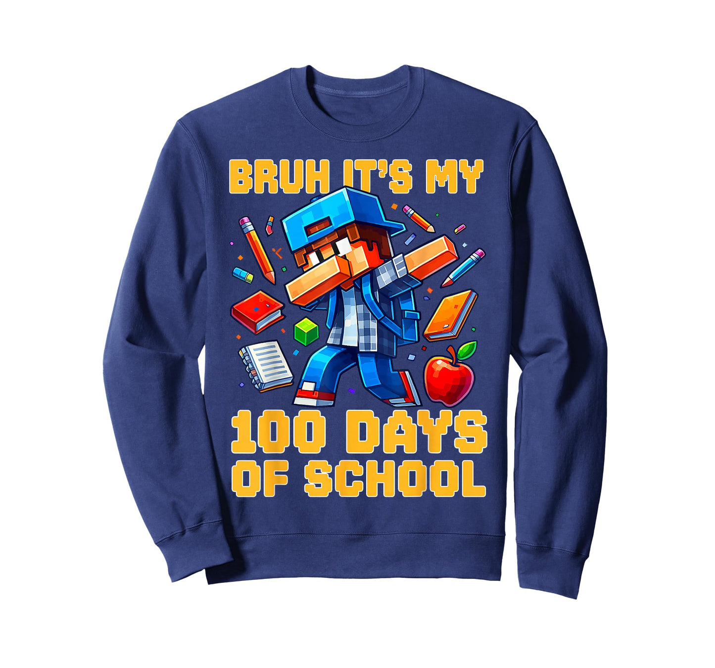 Bruh It's My 100th Day of School Boys Kids Gamer 100 Days T-Shirt