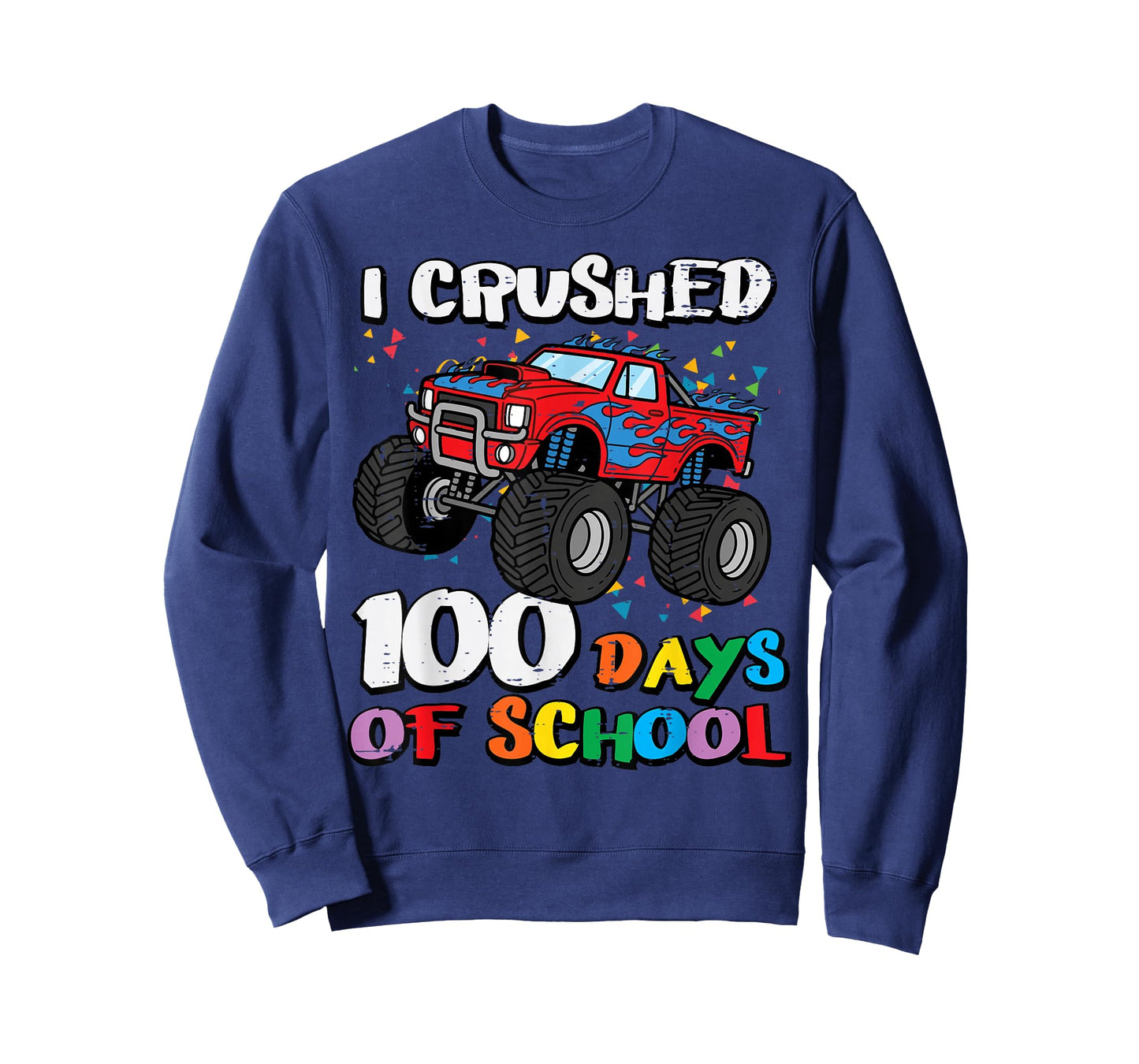100 Days of School Monster Truck 100th Day Toddler Boys Kids T-Shirt