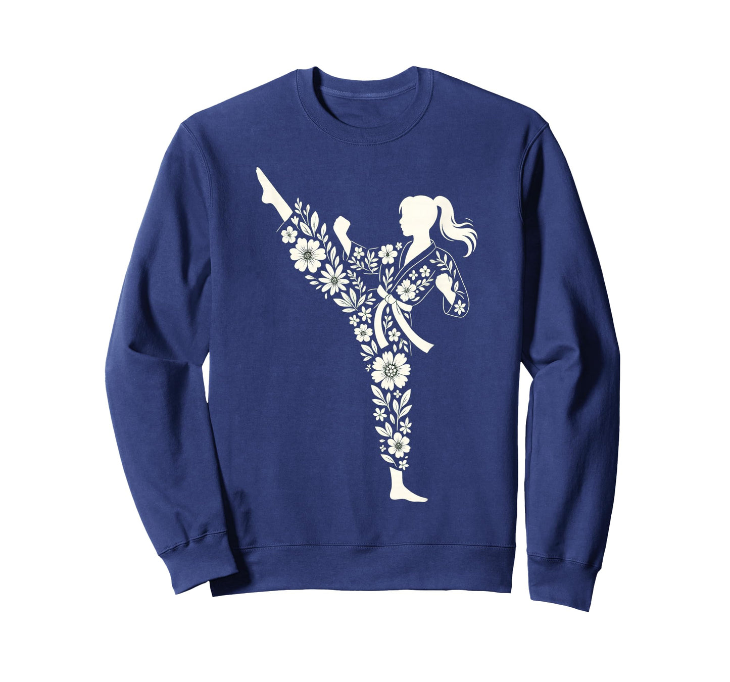 Taekwondo Girl Floral Martial Arts Kids Women Girls Karate T-Shirt