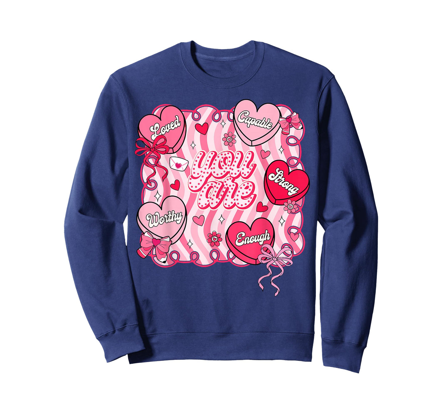 Valentine Preppy You are Loved Worthy Enough Heart Teacher T-Shirt