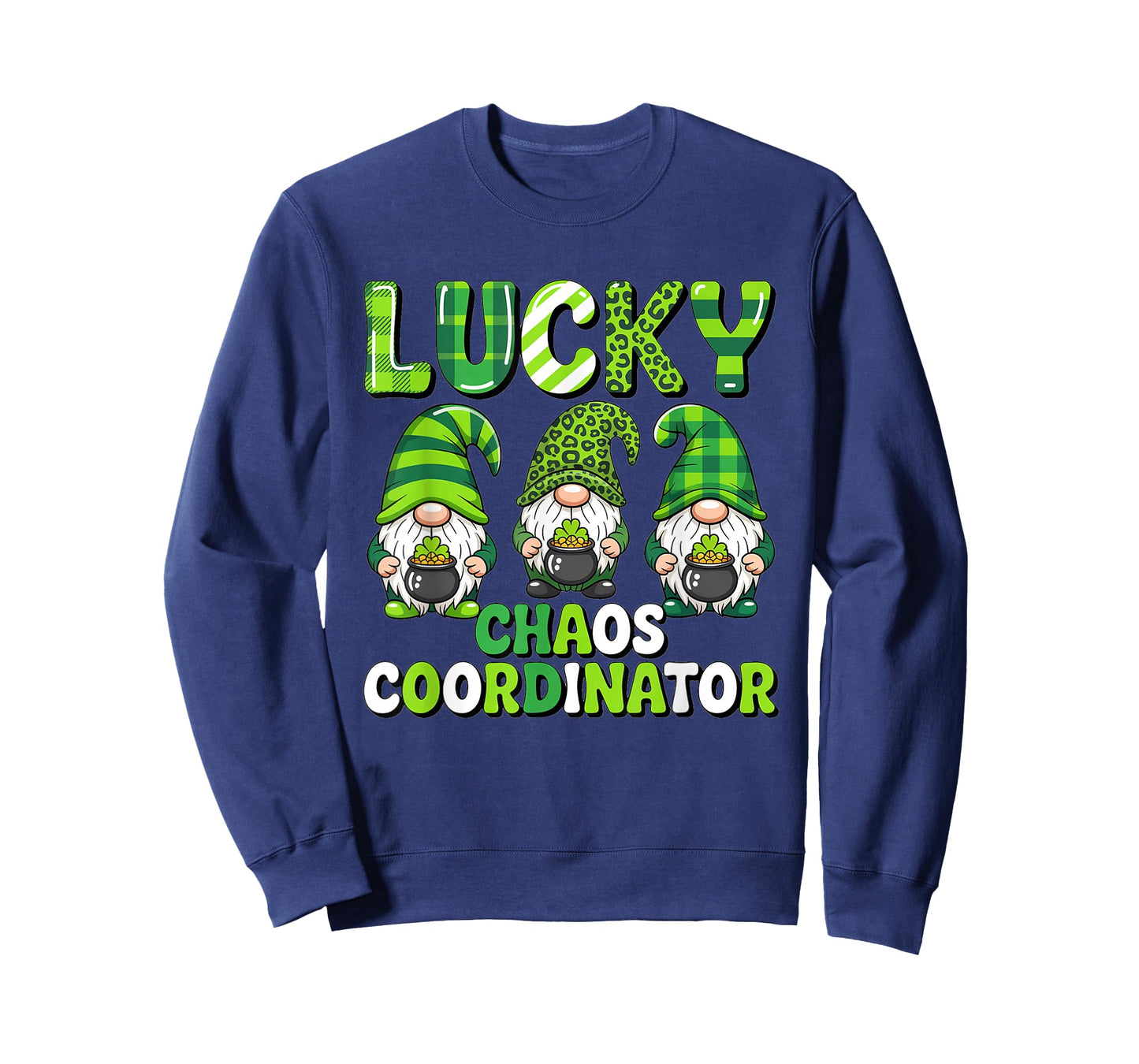 St Patrick's Day - Lucky Shamrock Leopard Gnomes Irish Women T-Shirt