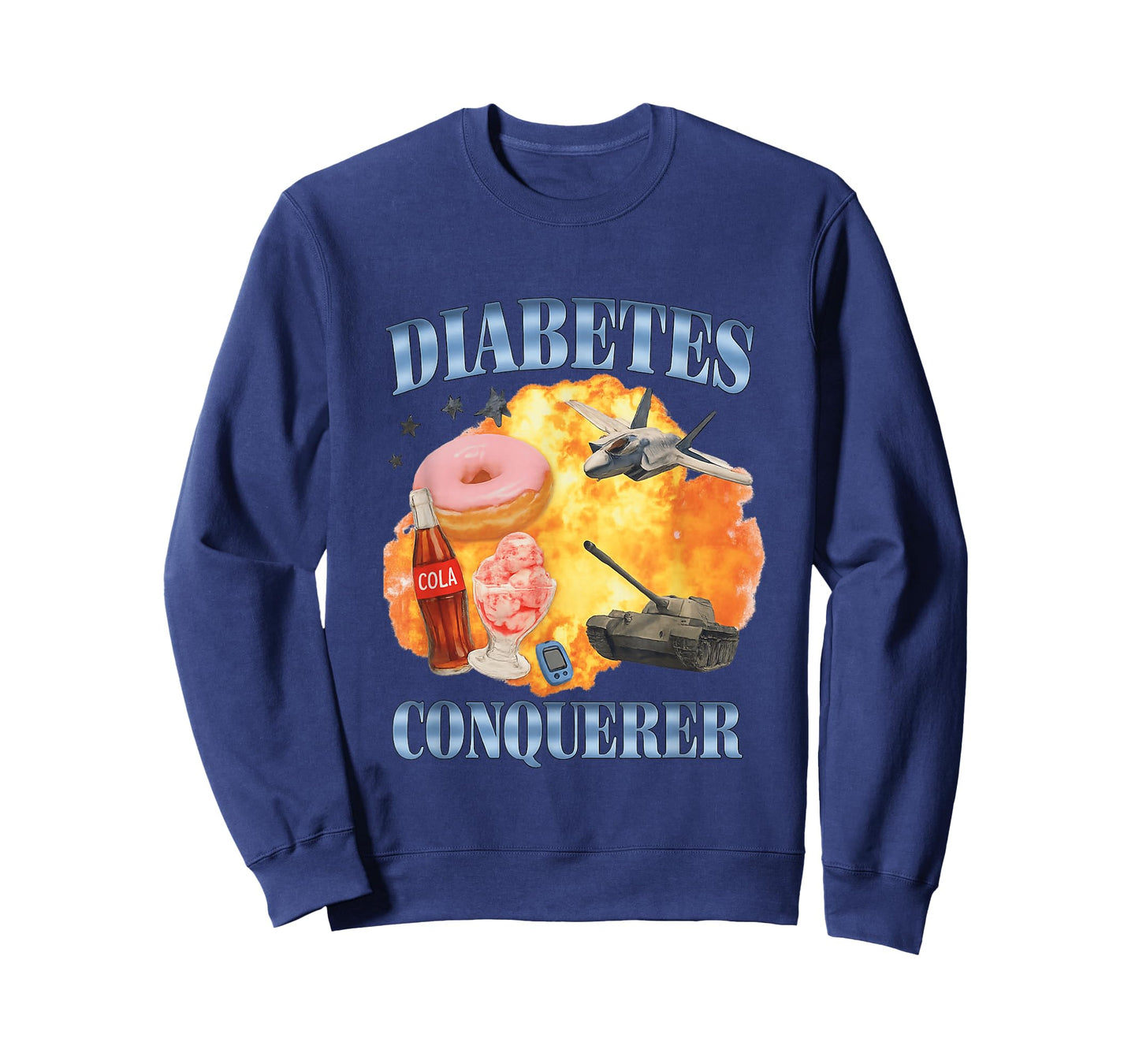 Diabetes Conqueror Funny Gen Z Brainrot Raunchy Meme Satire T-Shirt