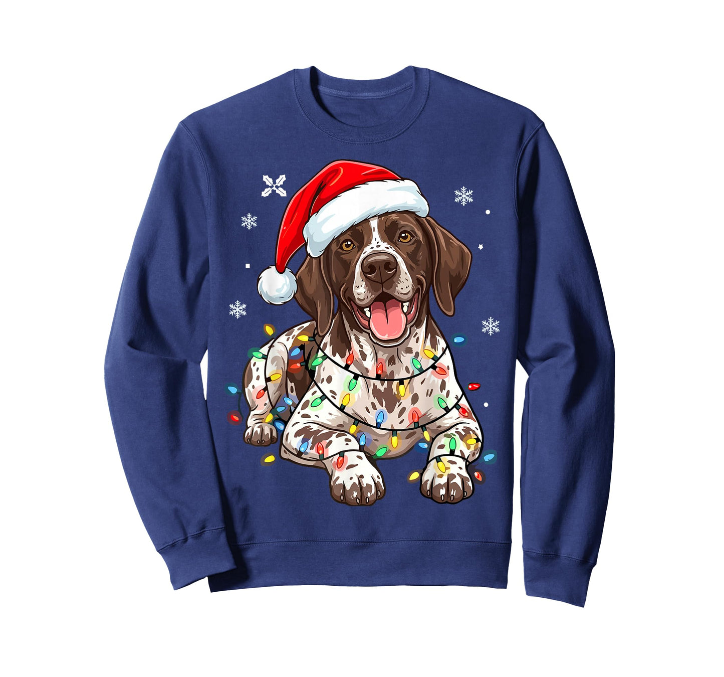 Christmas German Shorthaired Pointer Dog Lights Xmas T-Shirt