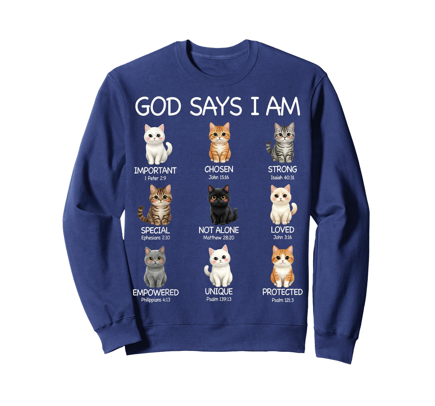 God Says I Am Cat Christian Girls Teens Kids Women Cat Lover T-Shirt
