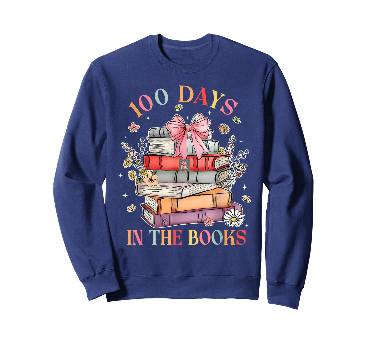 100 Days in The Books Reading Teacher 100th Day of School T-Shirt