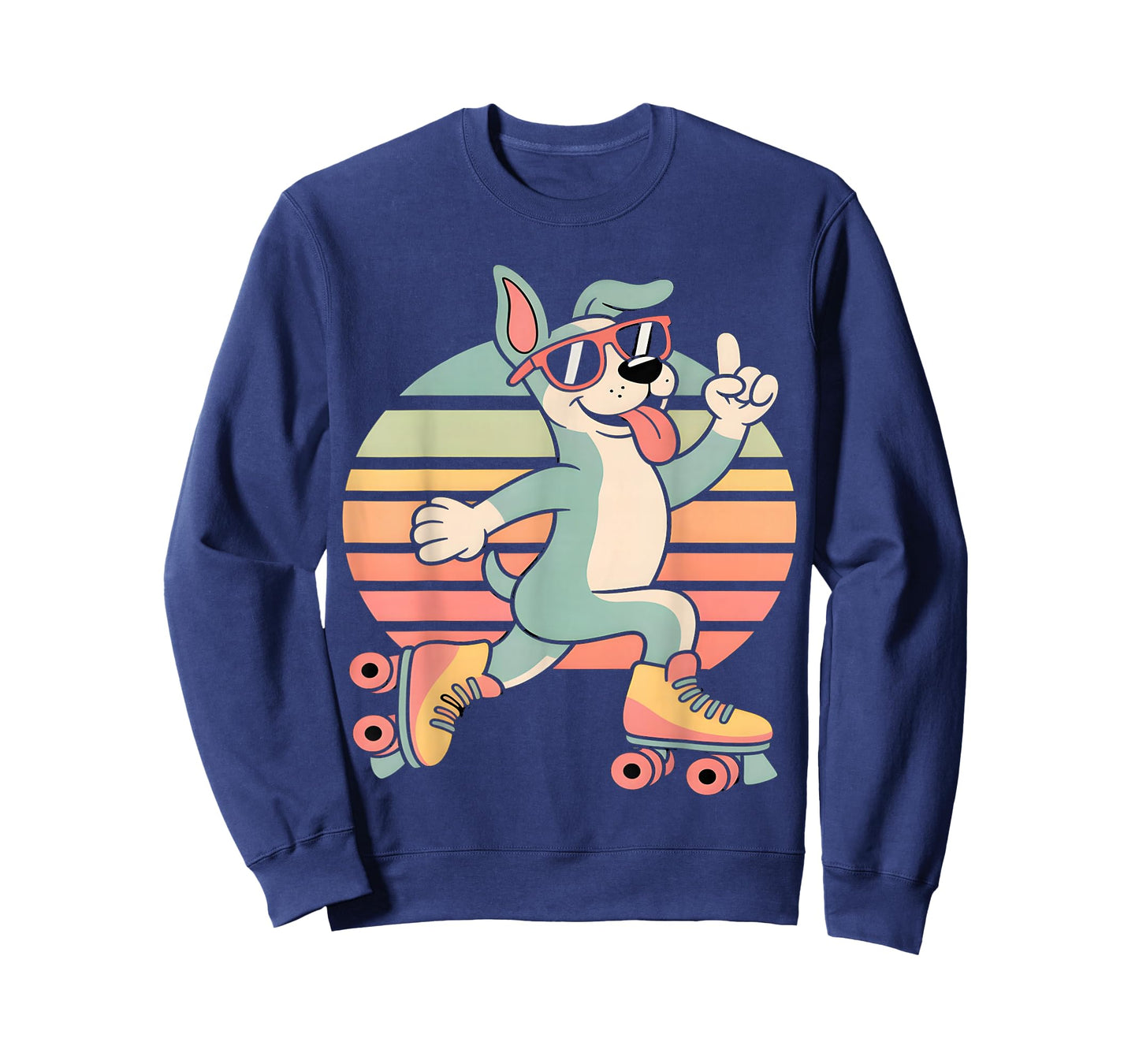 Cool Retro Roller Skating Dog Vintage T-Shirt
